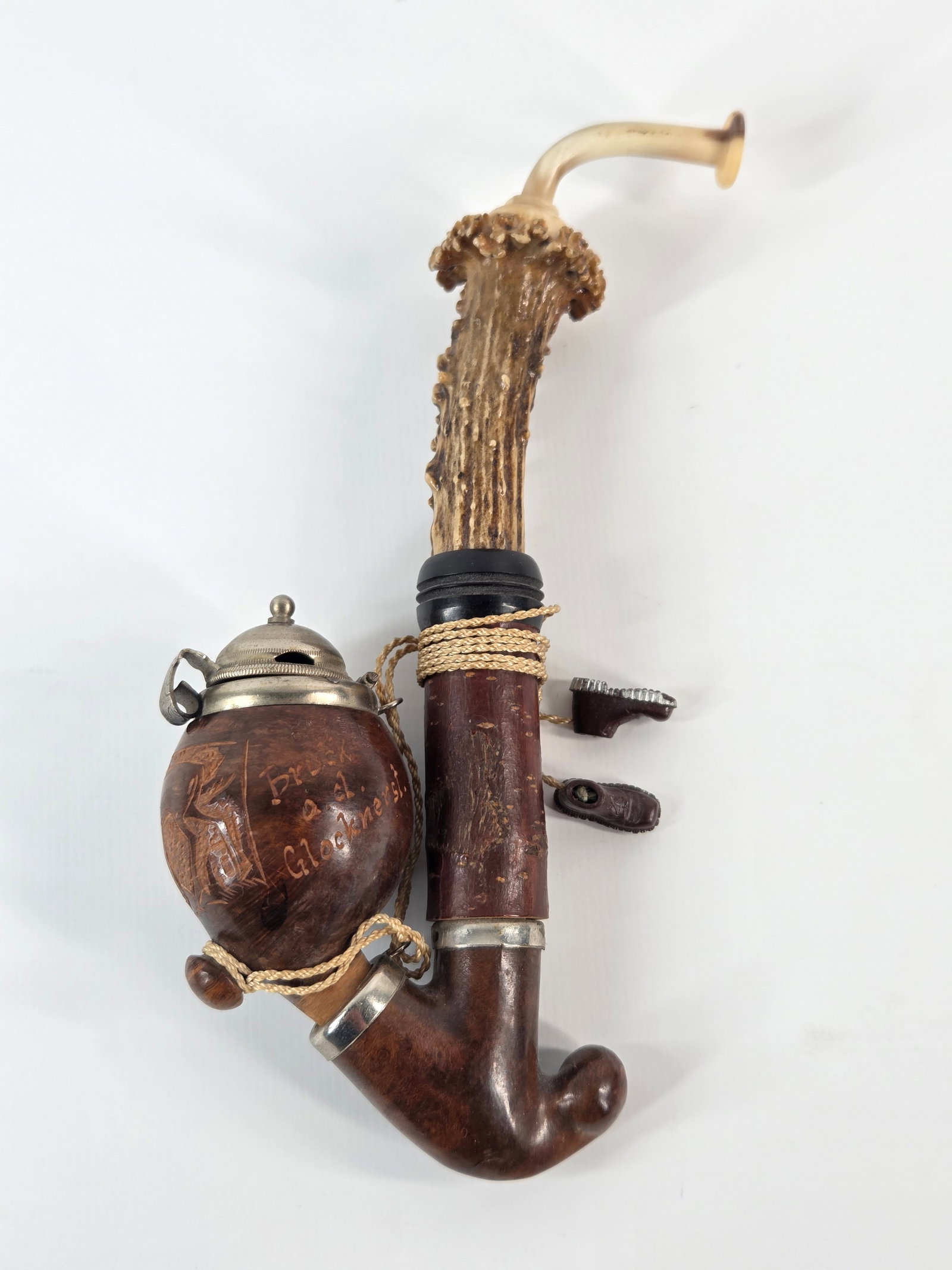 ANTIQUE VICTORIAN ERA WOOD CARVED SMOKING ESTATE PIPE (1 of 5)