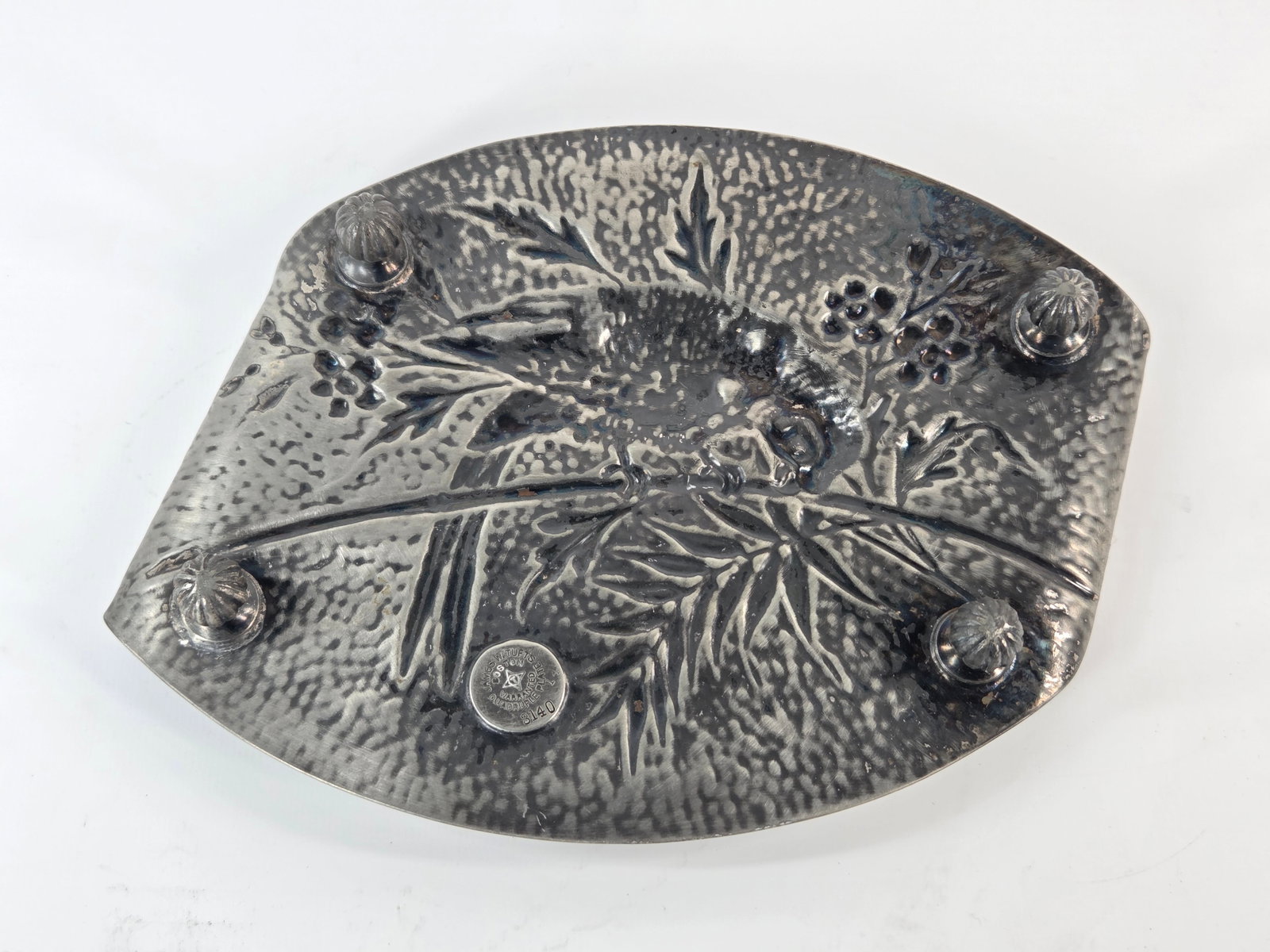 JAMES W. TUFTS SILVER PLATE PARROT CARD RECEIVER - 5