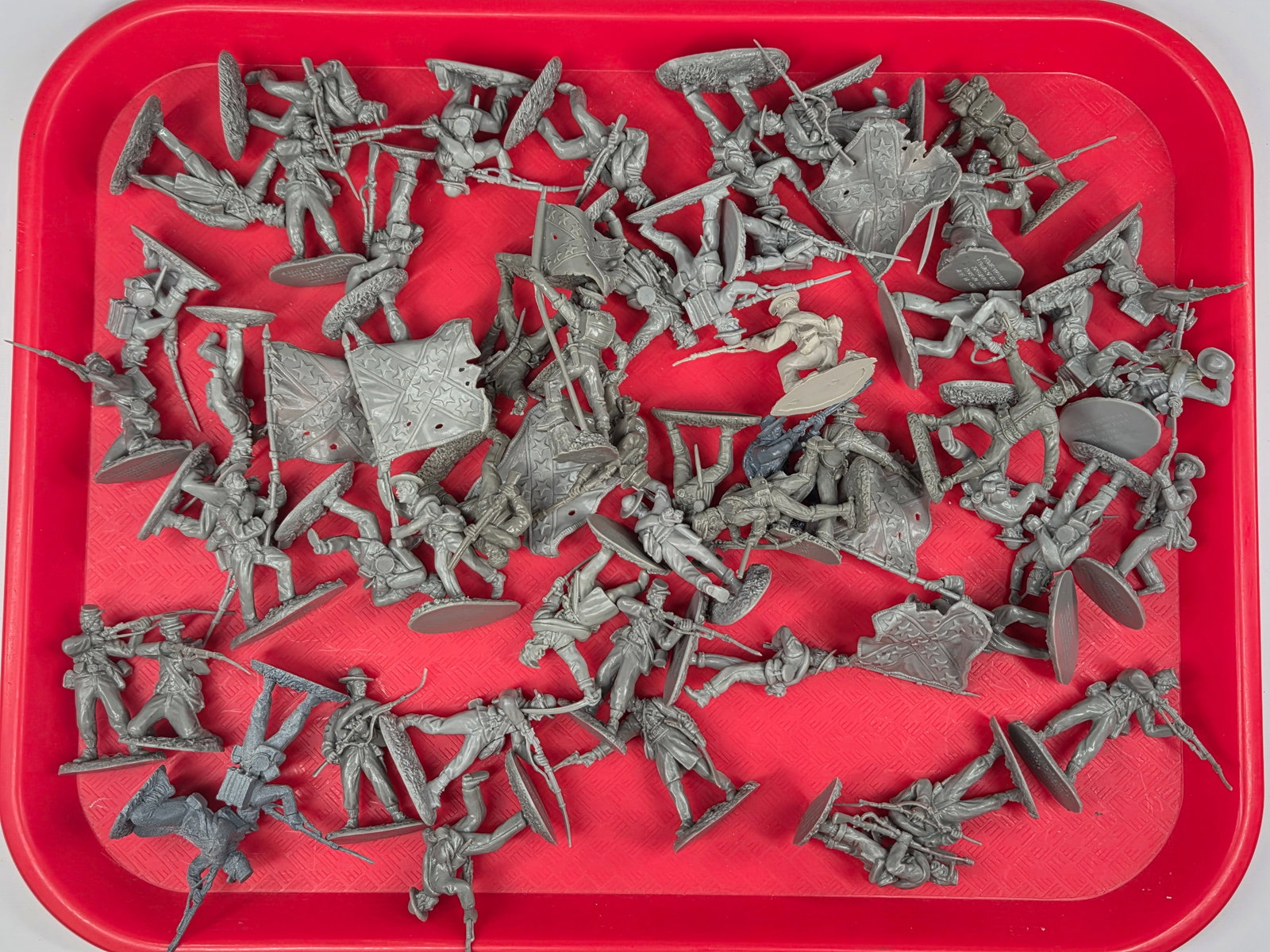 VARIOUS CONTE CIVIL WAR PLAYSET FIGURES: ALL REMAIN IN GOOD CONDITION, SHOWING SOME TYPICAL WEAR.