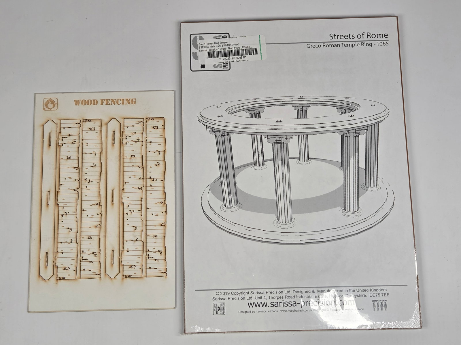 SARISSA PRECISION ROMAN RING & WOOD FENCING: BOTH REMAIN NEW IN PACKAGE.