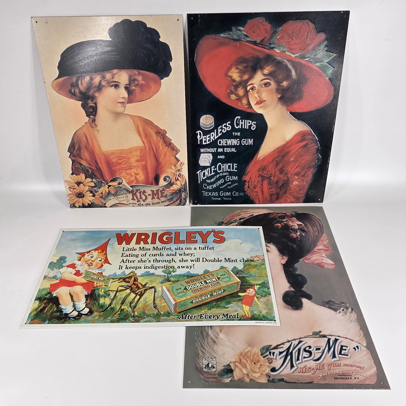 4) REPRODUCTION CHEWING GUM TIN SIGNS (1 of 5)