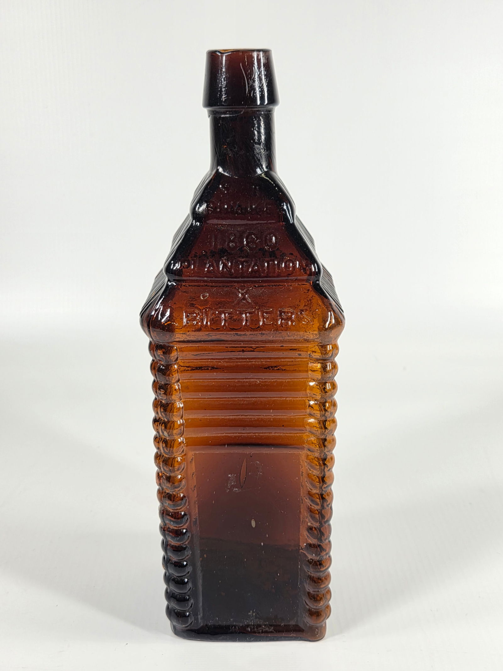 DRAKE'S 1860 PLANTATION AMBER GLASS BITTERS BOTTLE (1 of 6)