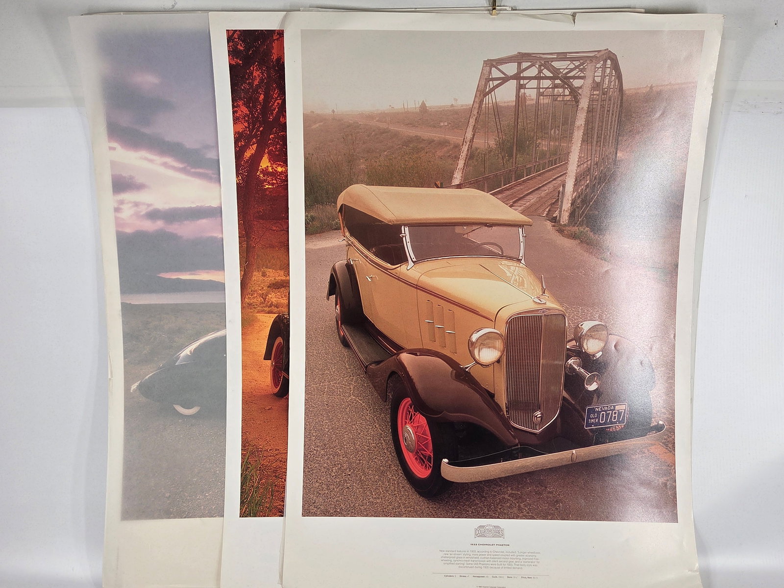 VARIOUS AUTOMOTIVE PRINTS: ALL REMAIN IN GOOD CONDITION, SHOWING SOME TYPICAL WEAR.