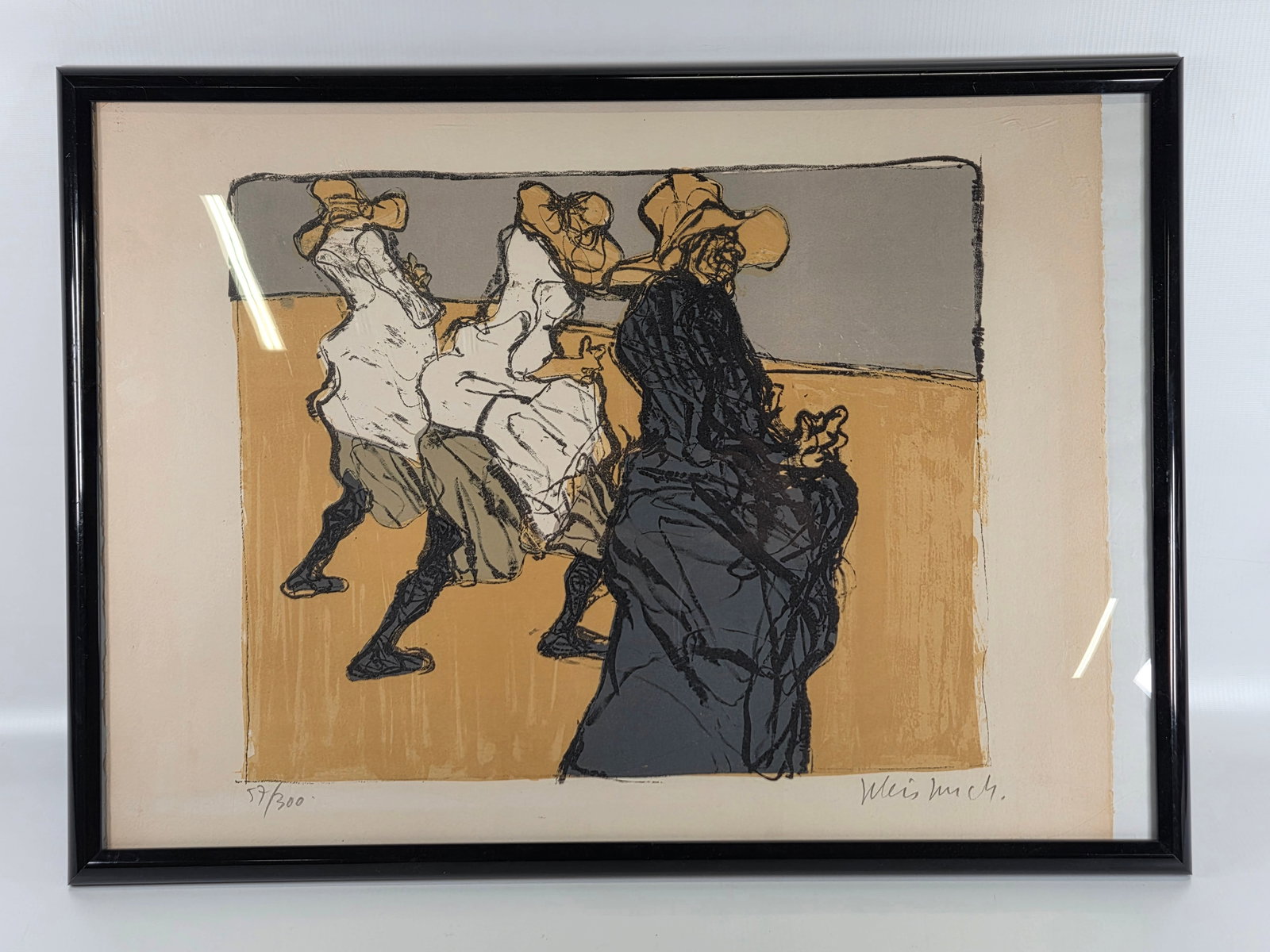 FRENCH MODERNIST CLAUDE WEISBUCH PRINT SIGNED: REMAINS IN VERY GOOD CLEAN CONDITION. HAND NUMBER 57/300 AND SIGNED.