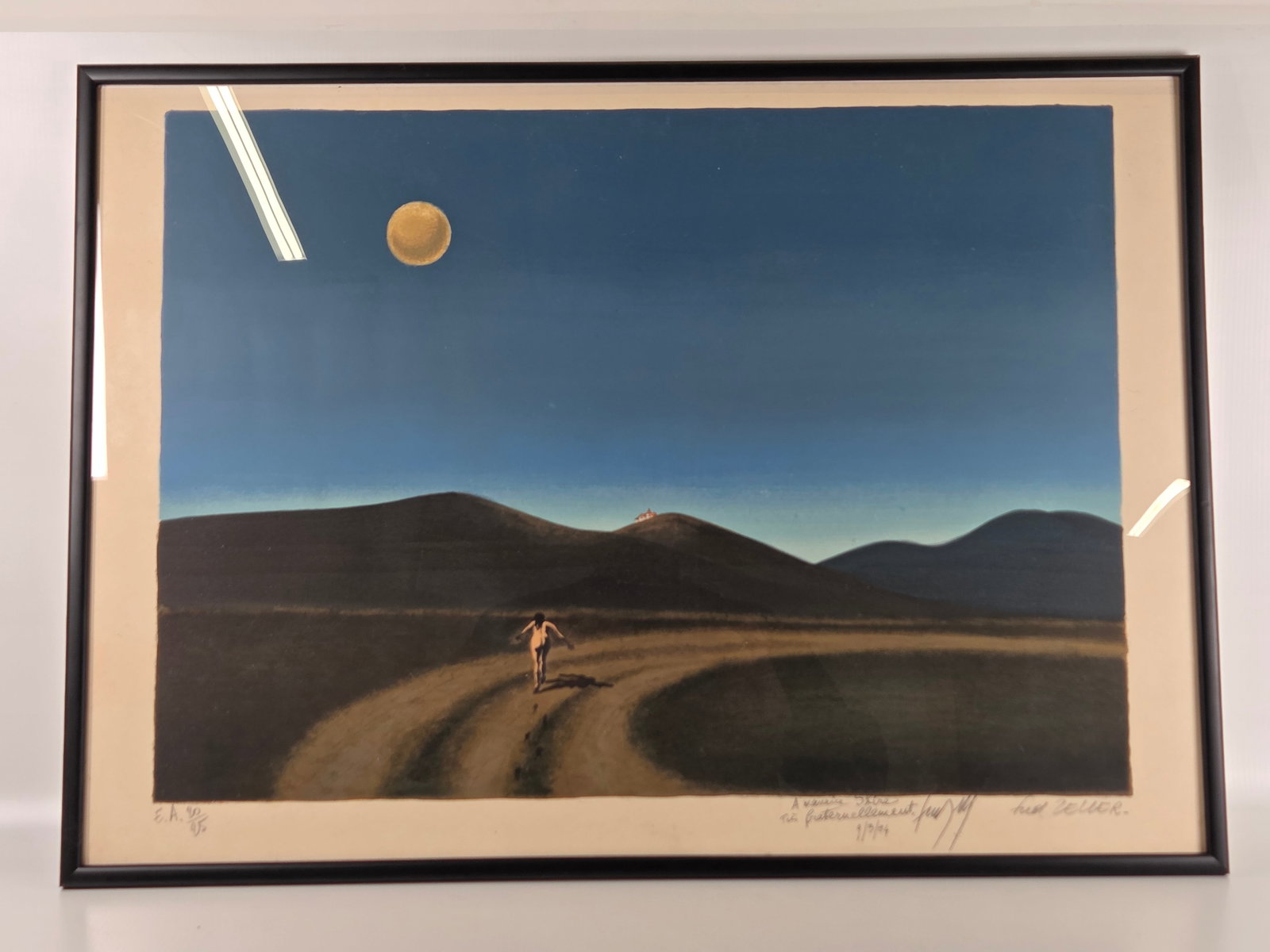 FRENCH ARTIST FRED ZELLER LANDSCAPE W/ NUDE LITHO: REMAINS IN VERY GOOD CLEAN CONDITION. HAND NUMBERED, SIGNED, AT PERSONALIZED.