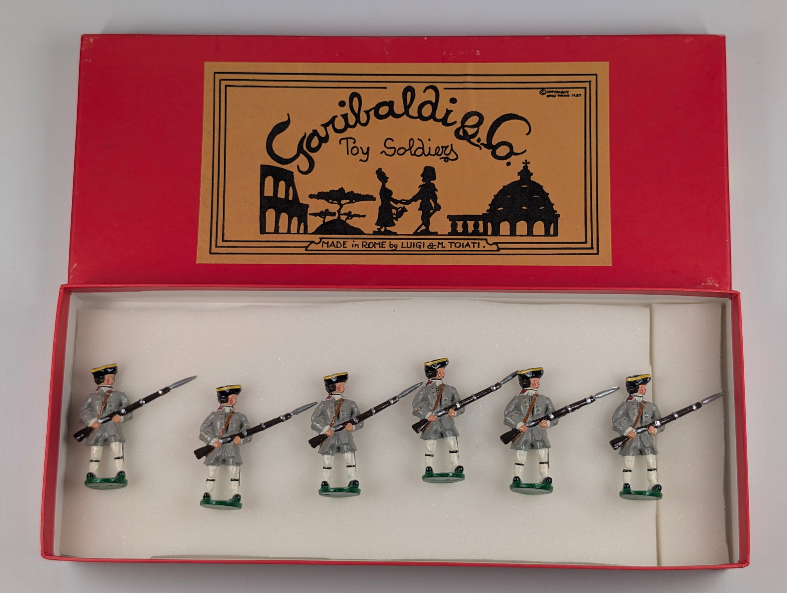 6) GARIBALDI & CO LA TOUR DU PIN FIGURES ON GUARD ROME TOUATI NIB: REMAINS NEW IN BOX.