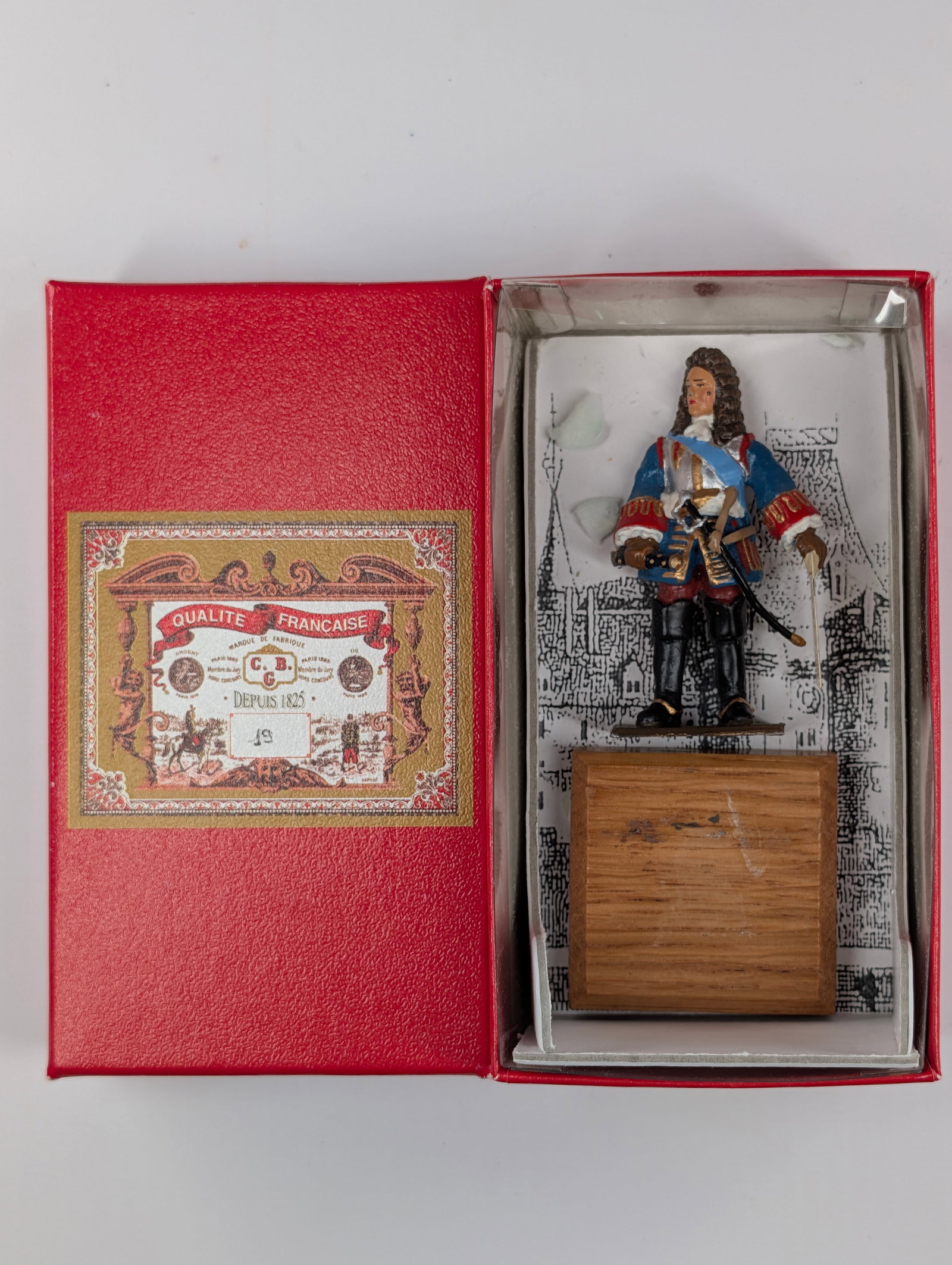 C.B.G. MIGNOT SEIGNEUR DE VAUBAN FIGURE IN BOX W/ WOOD STAND FRANCE (1 of 3)