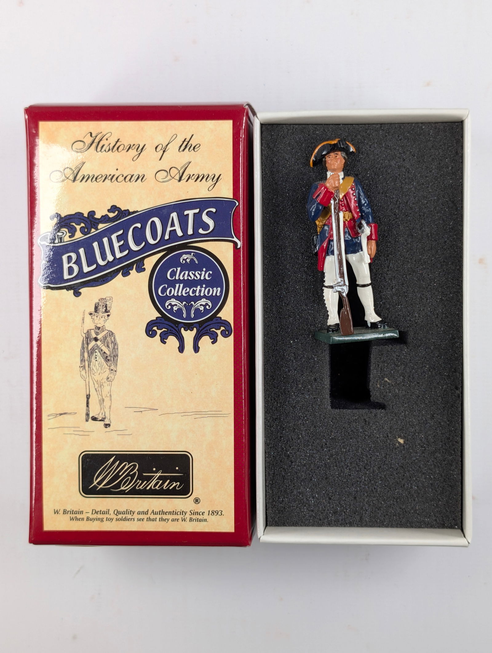 BRITAIN'S BLUECOATS - 1755 JERSEY BLUES - PRIVATE NJ REGIMENT 1ST GEAR (1 of 2)