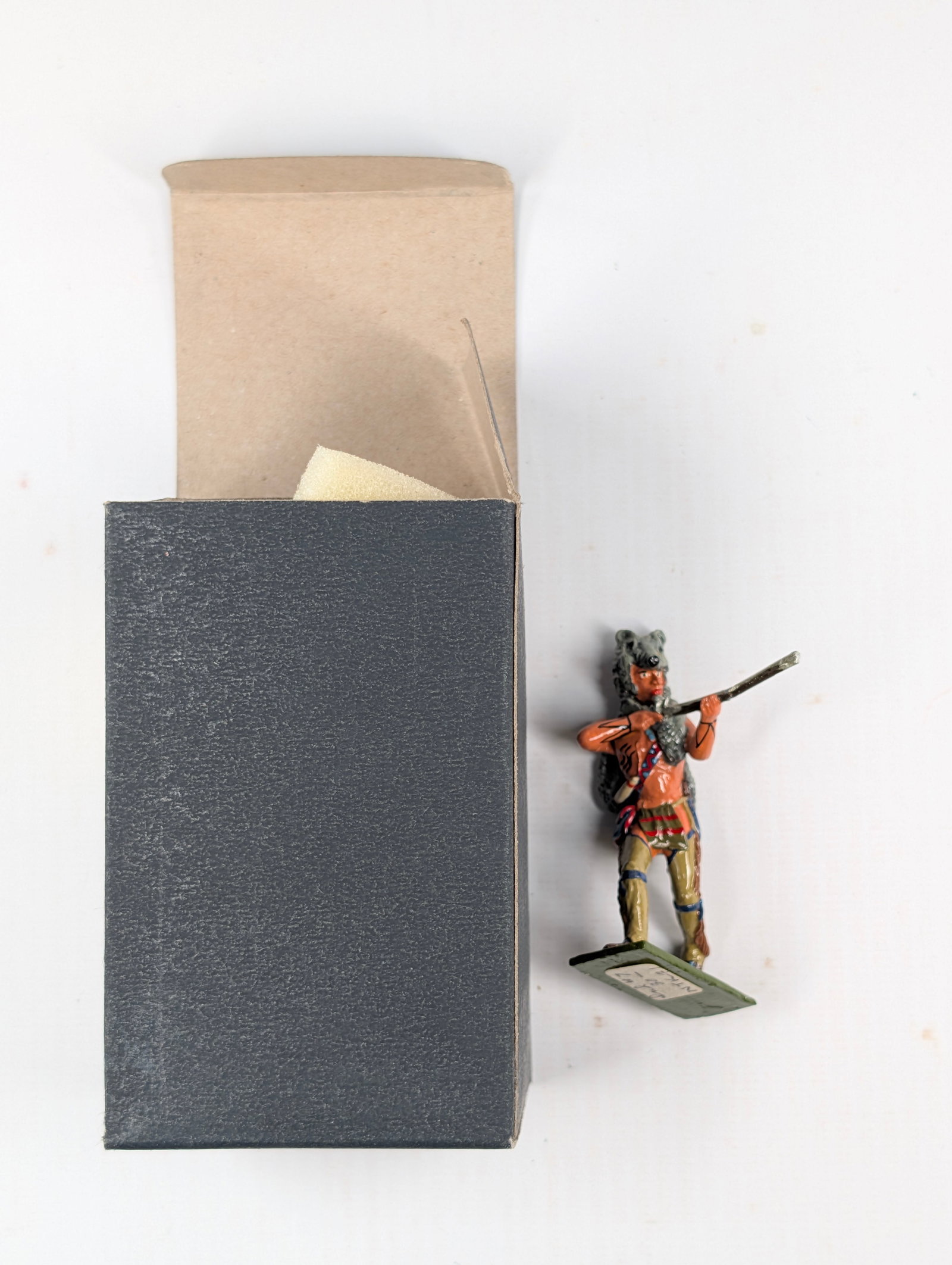 TOMMY ATKINS HAND PAINTED NATIVE AMERICAN WARRIOR FIGURE: REMAINS IN GOOD CONDITION IN ORIGINAL BOX.