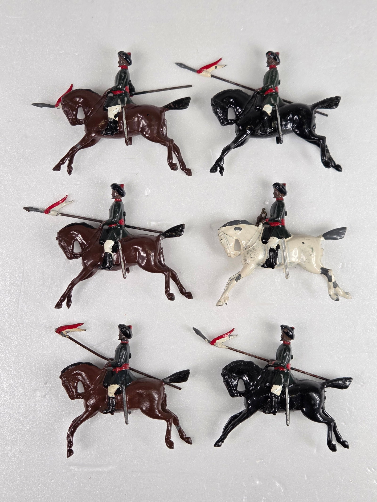 6) CAVALRY SOLDIERS ON HORSEBACK LEAD FIGURES (1 of 5)