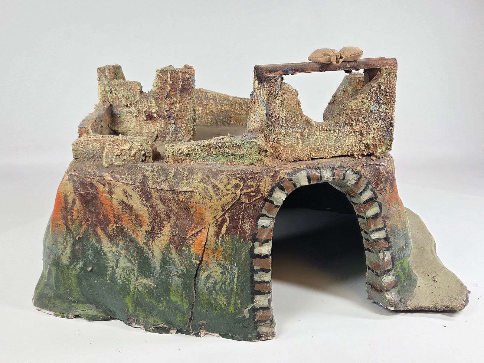 ANTIQUE GERMAN COMPOSITION MOUNTAIN RUINS - 3