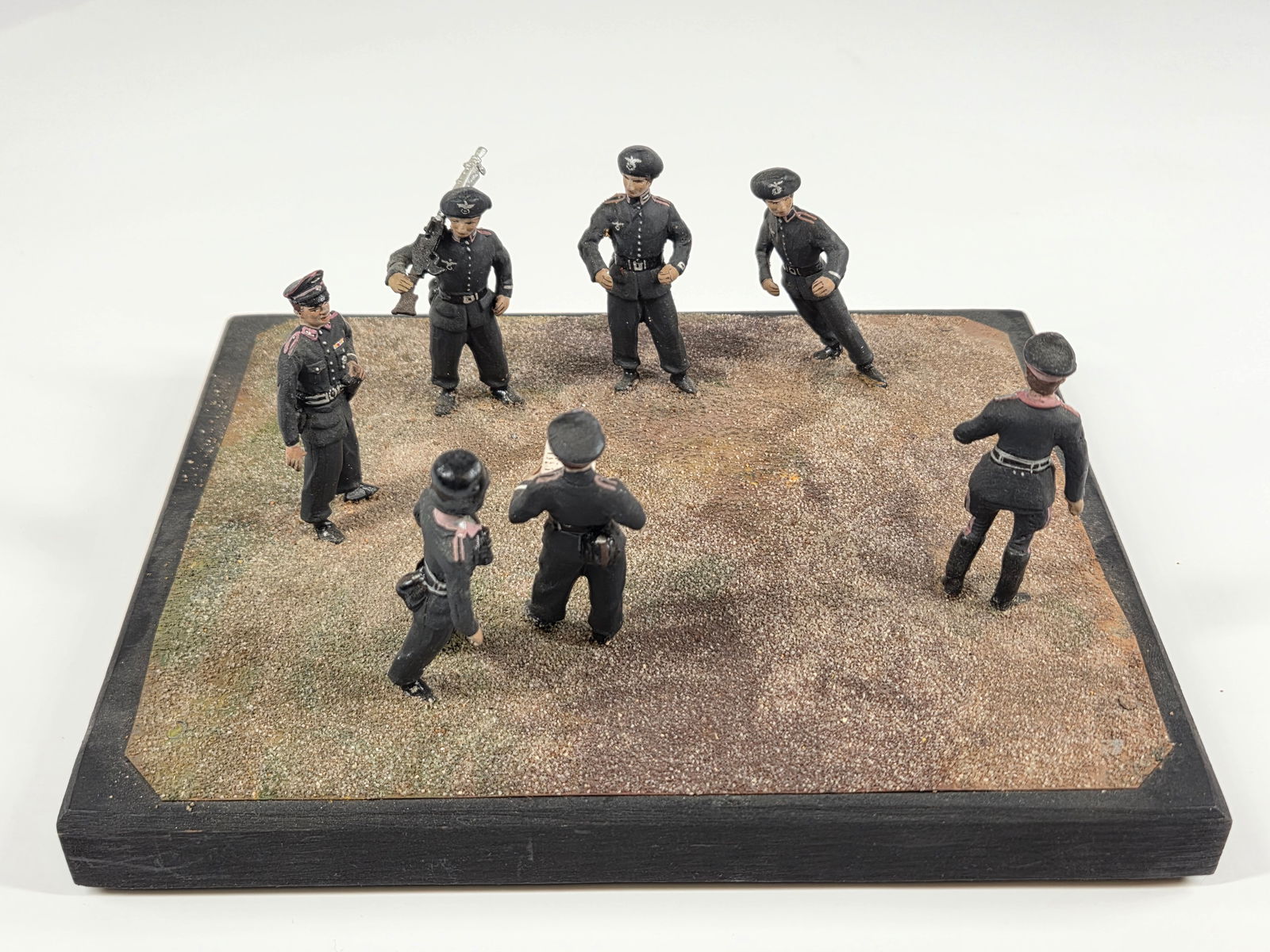 CUSTOM HAND MADE TOY SOLDIER DIORAMA: REMAINS IN GOOD CONDITION, HOWEVER SOME LOOSE PIECES. SOME REPAIRS NEEDED. DUSTY, NEEDING CLEANED.