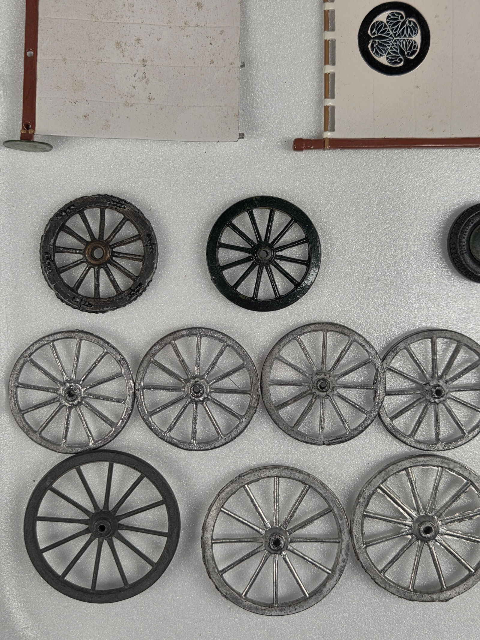 VARIOUS LEAD WAGON WHEELS & WALL POSTS - 2