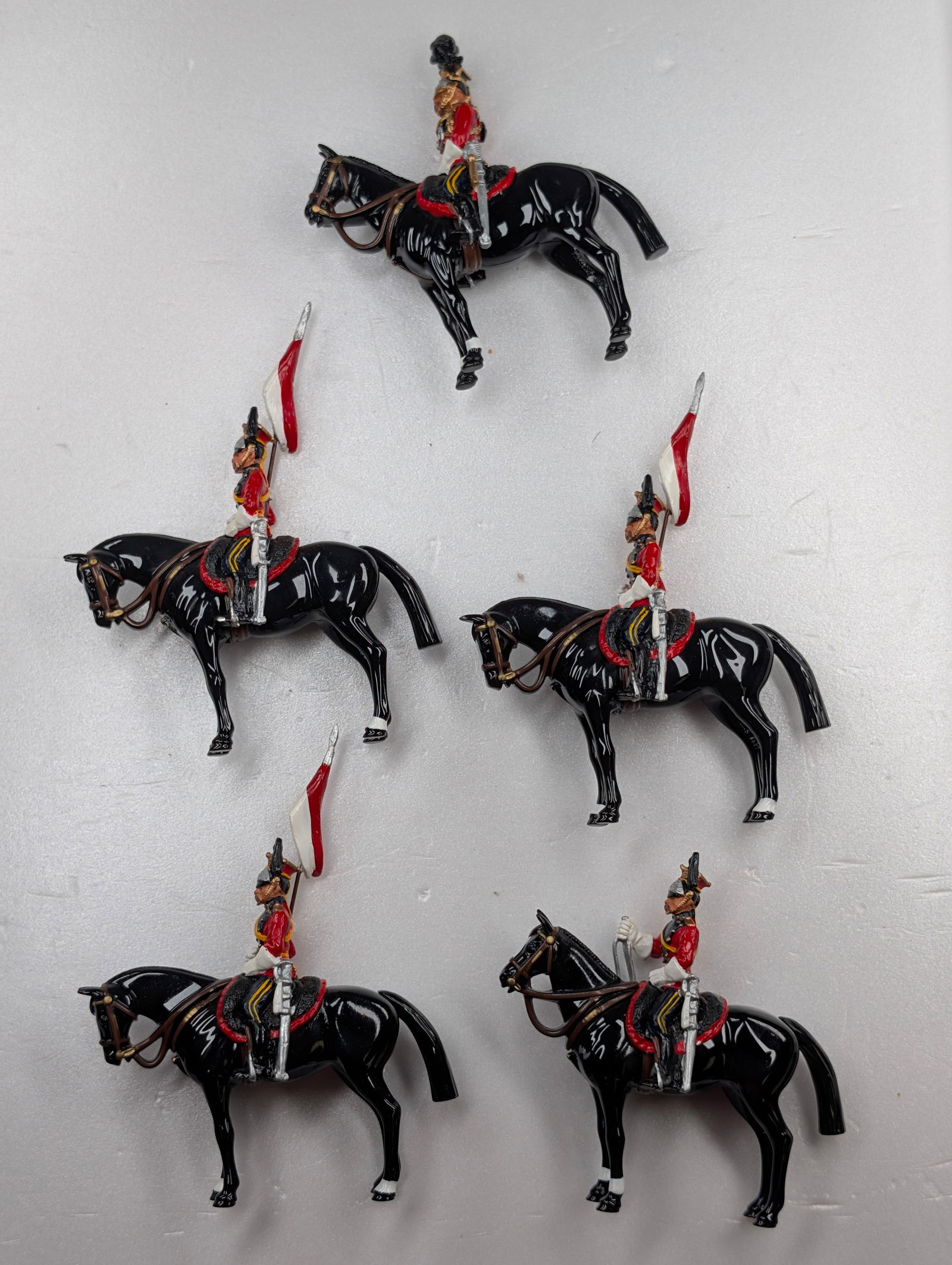 SET OF 5 W. BRITAINS MOUNTED LEAD SOLDIERS (1 of 4)