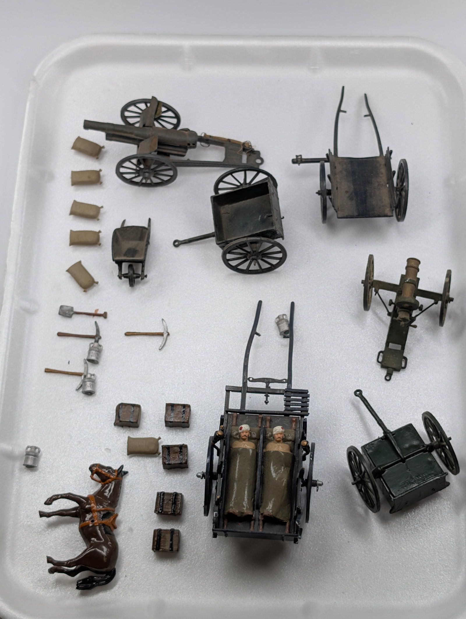 VARIOUS VINTAGE LEAD WAGONS, CANNONS, WOUNDED SOLDIERS + (1 of 5)