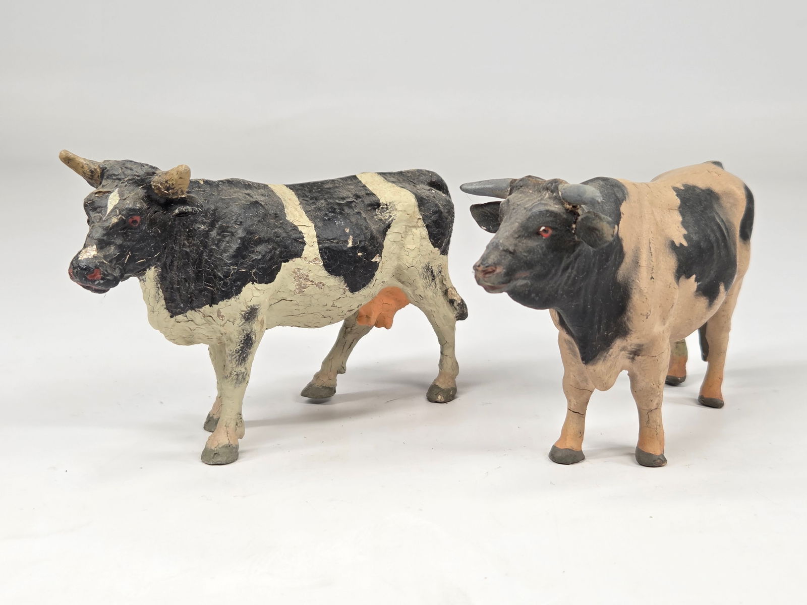 2) ANTIQUE GERMAN COMPOSITION COW STEER (1 of 9)