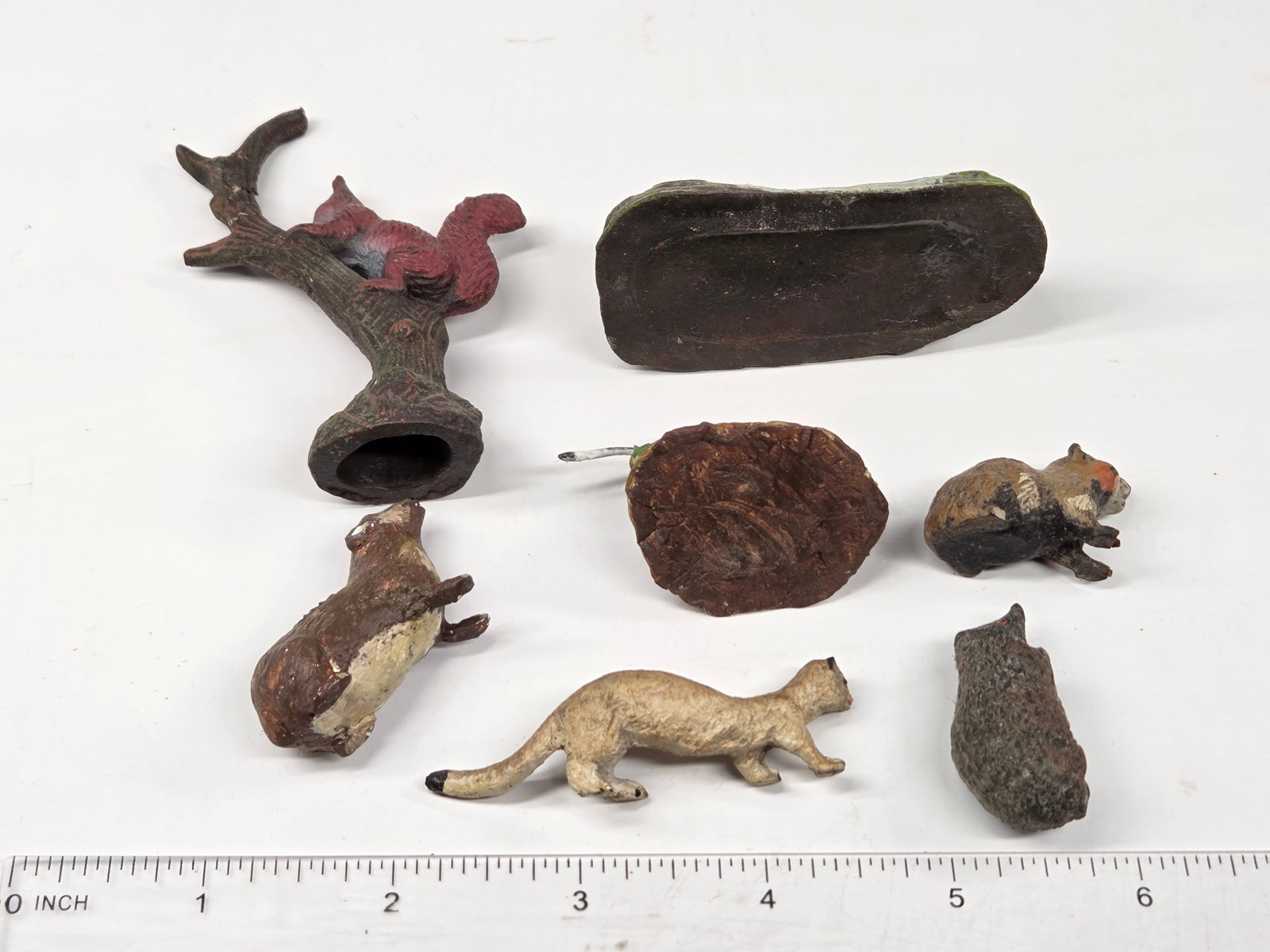 7) ANTIQUE GERMAN COMPOSITION ANIMALS - 12