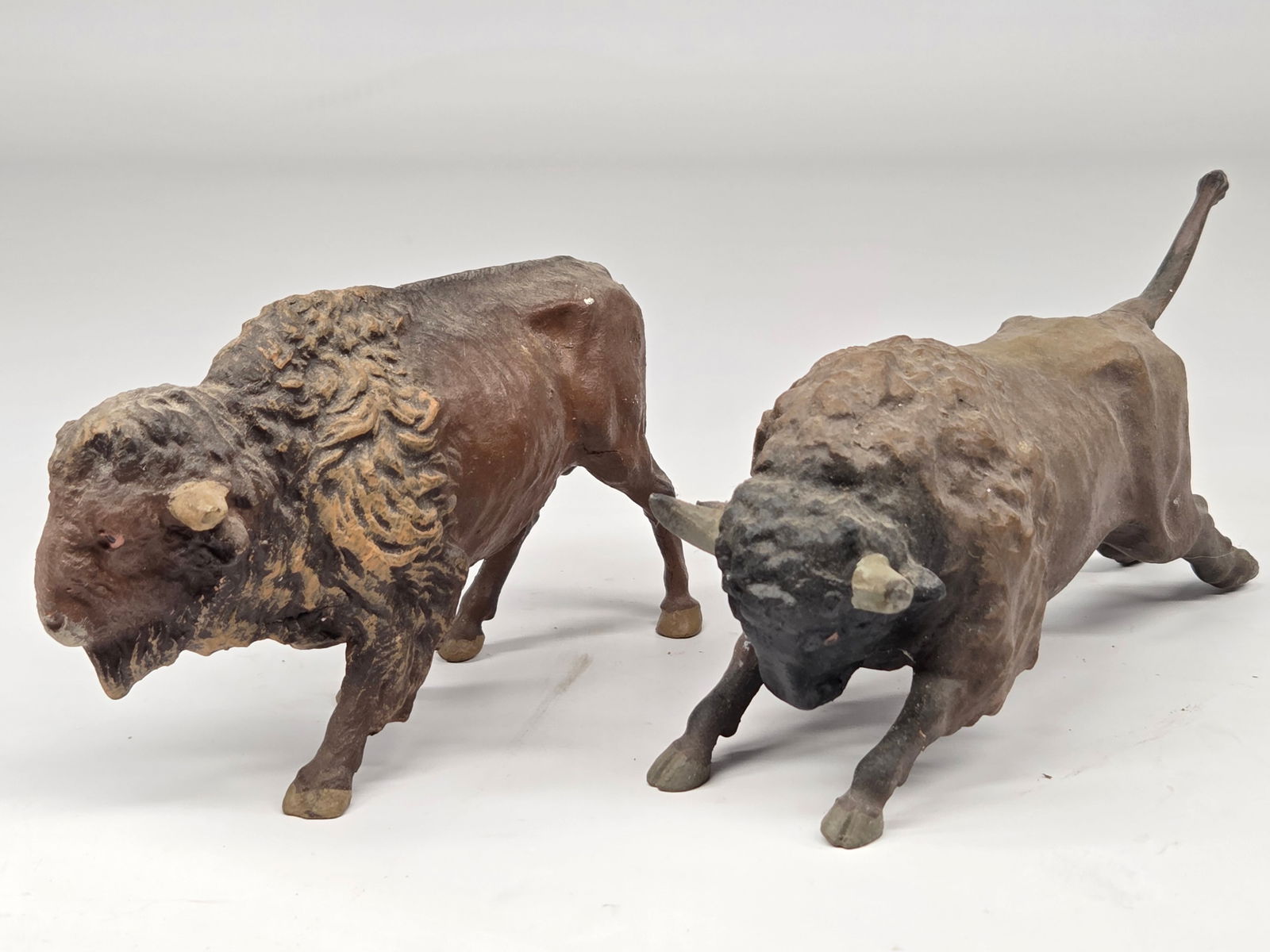 2) ANTIQUE GERMAN COMPOSITION BUFFALO - 2