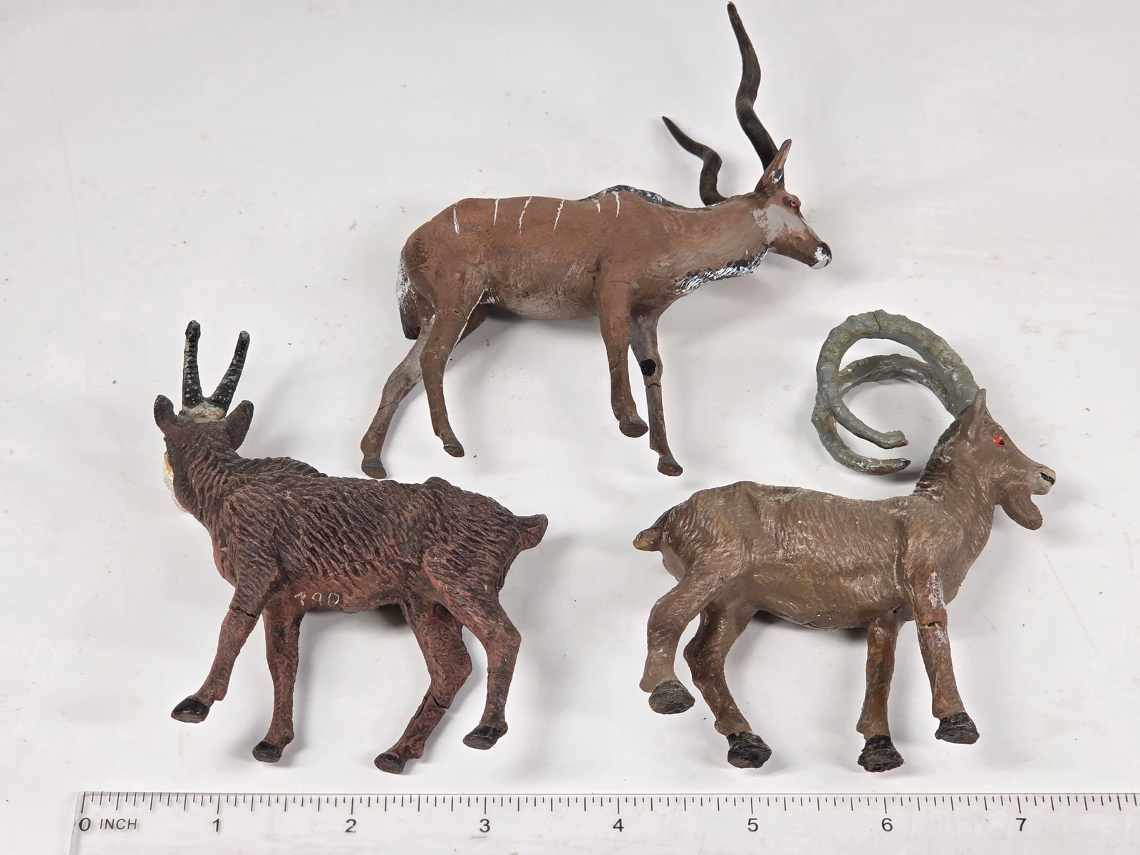 3) ANTIQUE GERMAN COMPOSITION ANIMALS - 8