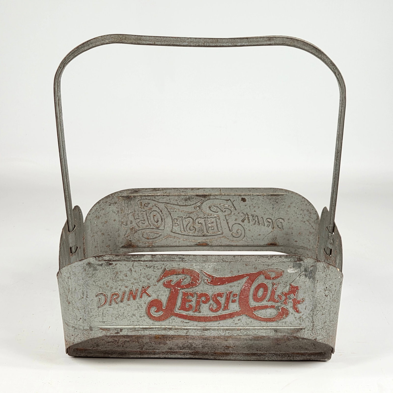 VINTAGE METAL PEPSI COLA DOUBLE DOT BOTTLE CARRIER (1 of 6)