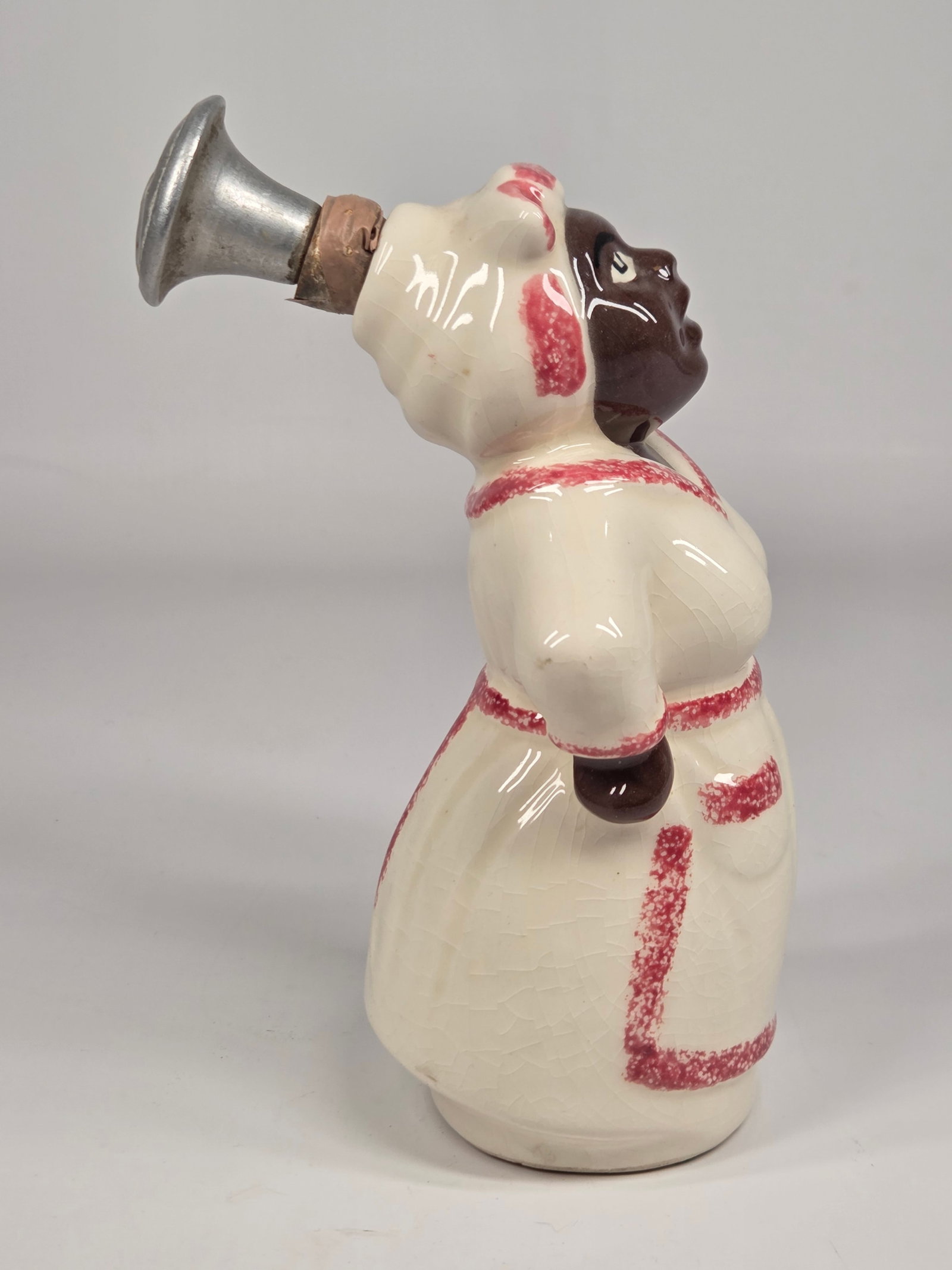 VINTAGE CERAMIC BLACK AMERICANA LAUNDRY SPRINKLER - 3