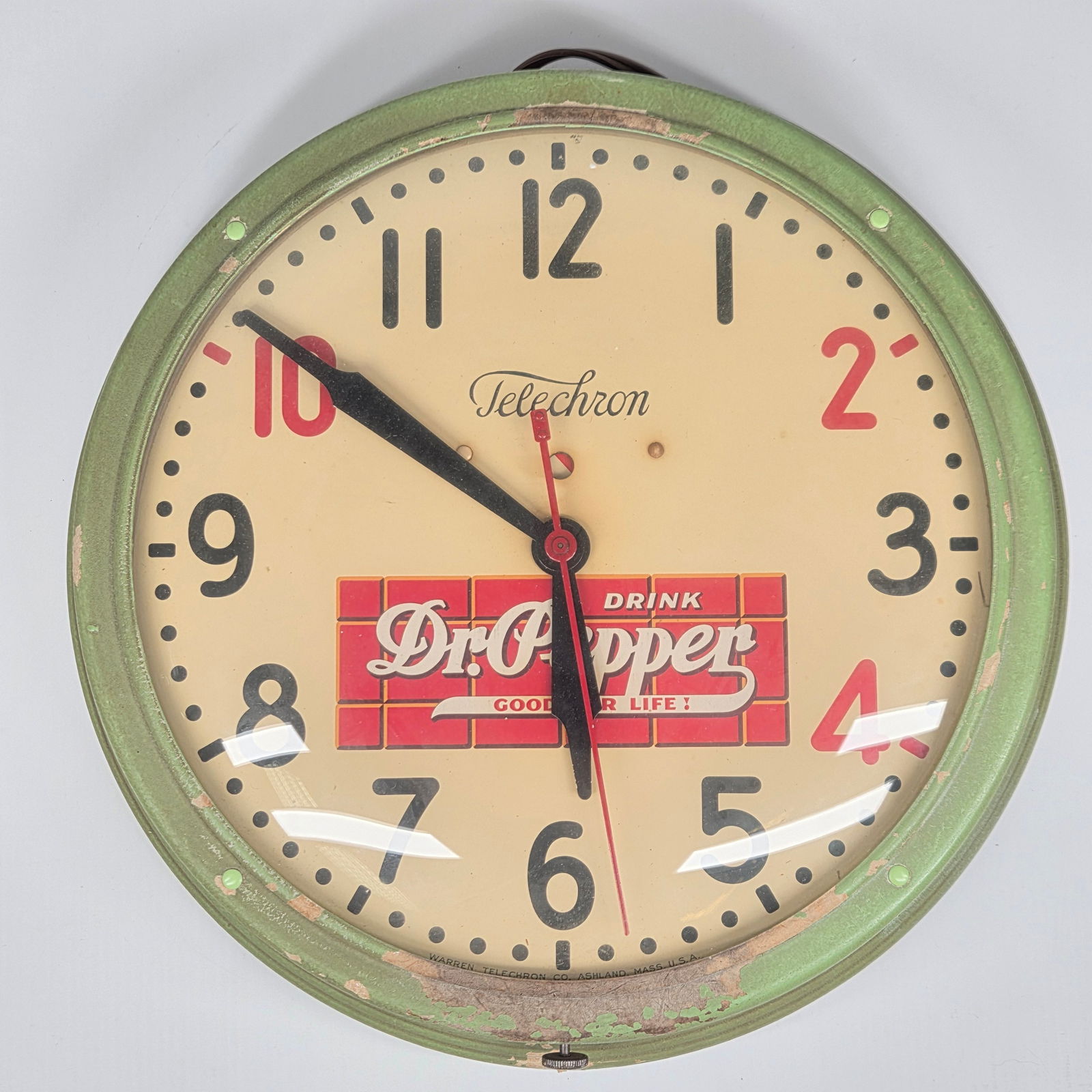 VINTAGE TELECHRON DR. PEPPER ROUND CLOCK (1 of 8)