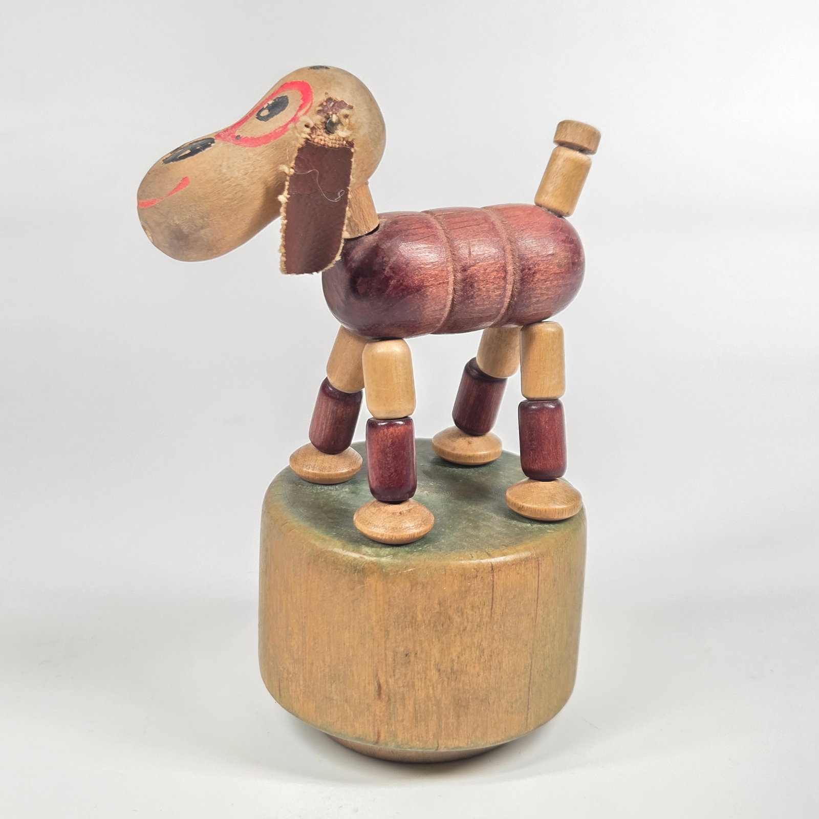 VINTAGE WOOD DOG PUSH PUPPET (1 of 6)