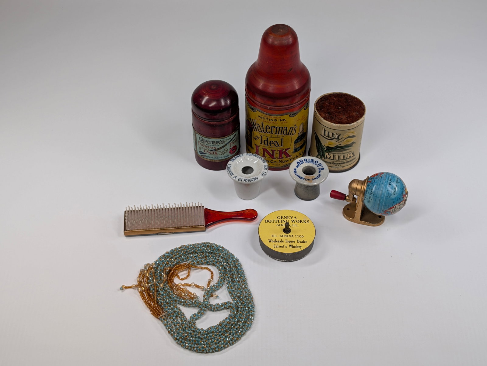 WATERMAN & CARTER'S INK WOOD BOTTLES + (1 of 16)