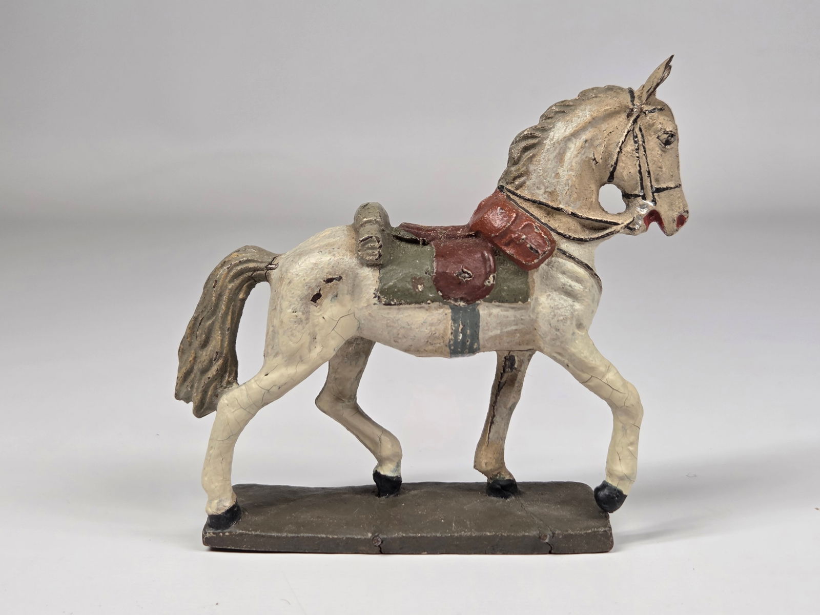 LINEOL ELASTOLIN COMPOSITION MOUNTED SOLDIER - 6