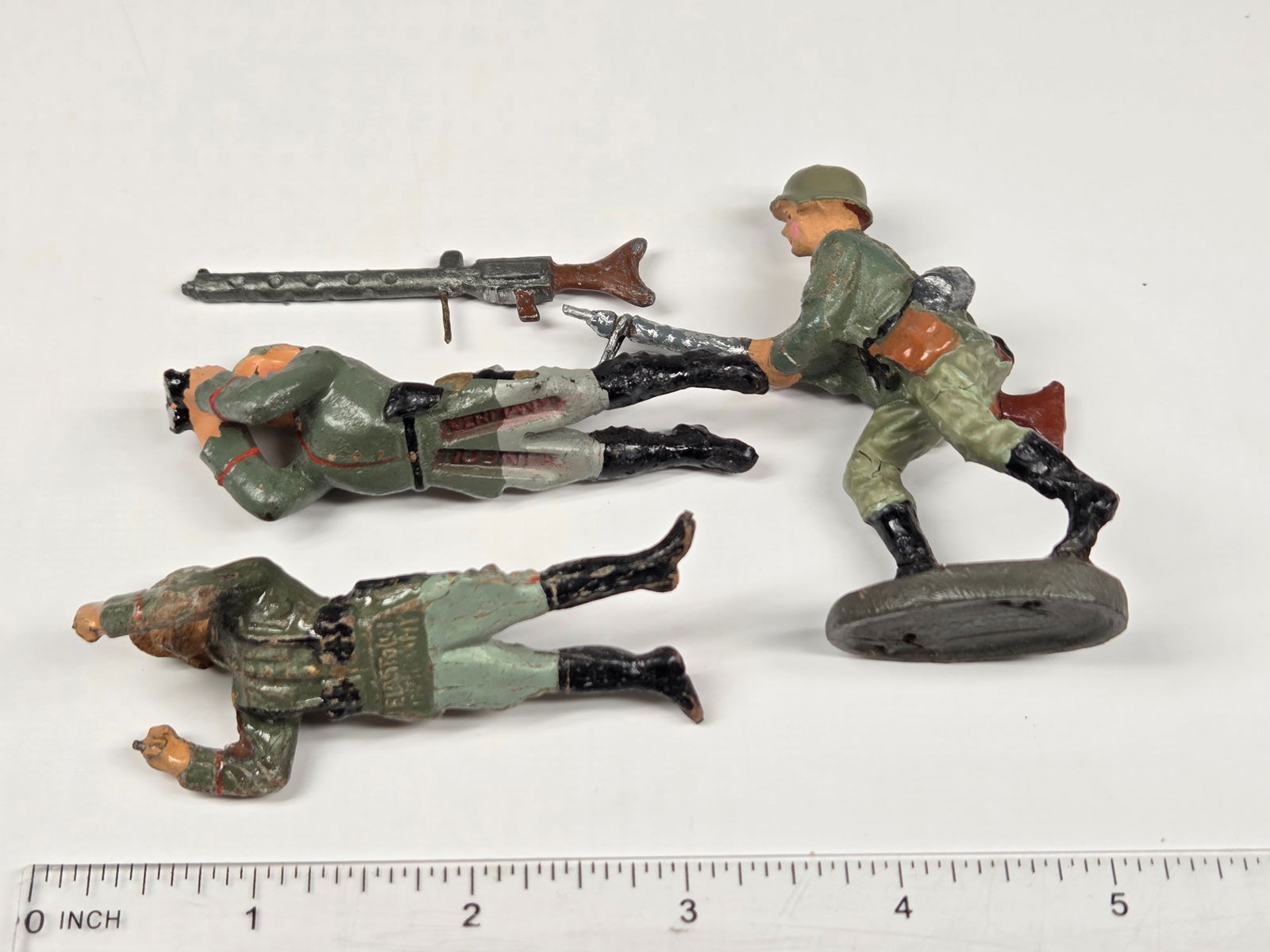 GERMAN ELASTOLIN COMPOSITION SOLDIERS W/ MACHINE GUNS - 6