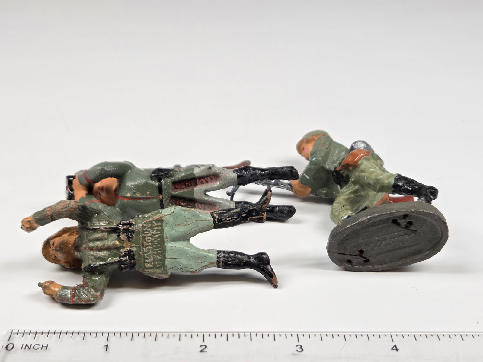 GERMAN ELASTOLIN COMPOSITION SOLDIERS W/ MACHINE GUNS - 7