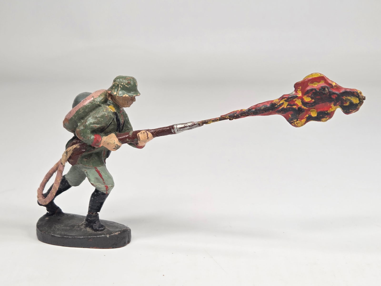 2) GERMAN ELASTOLIN COMPOSITION SOLDIER FLAMETHROWER - 2
