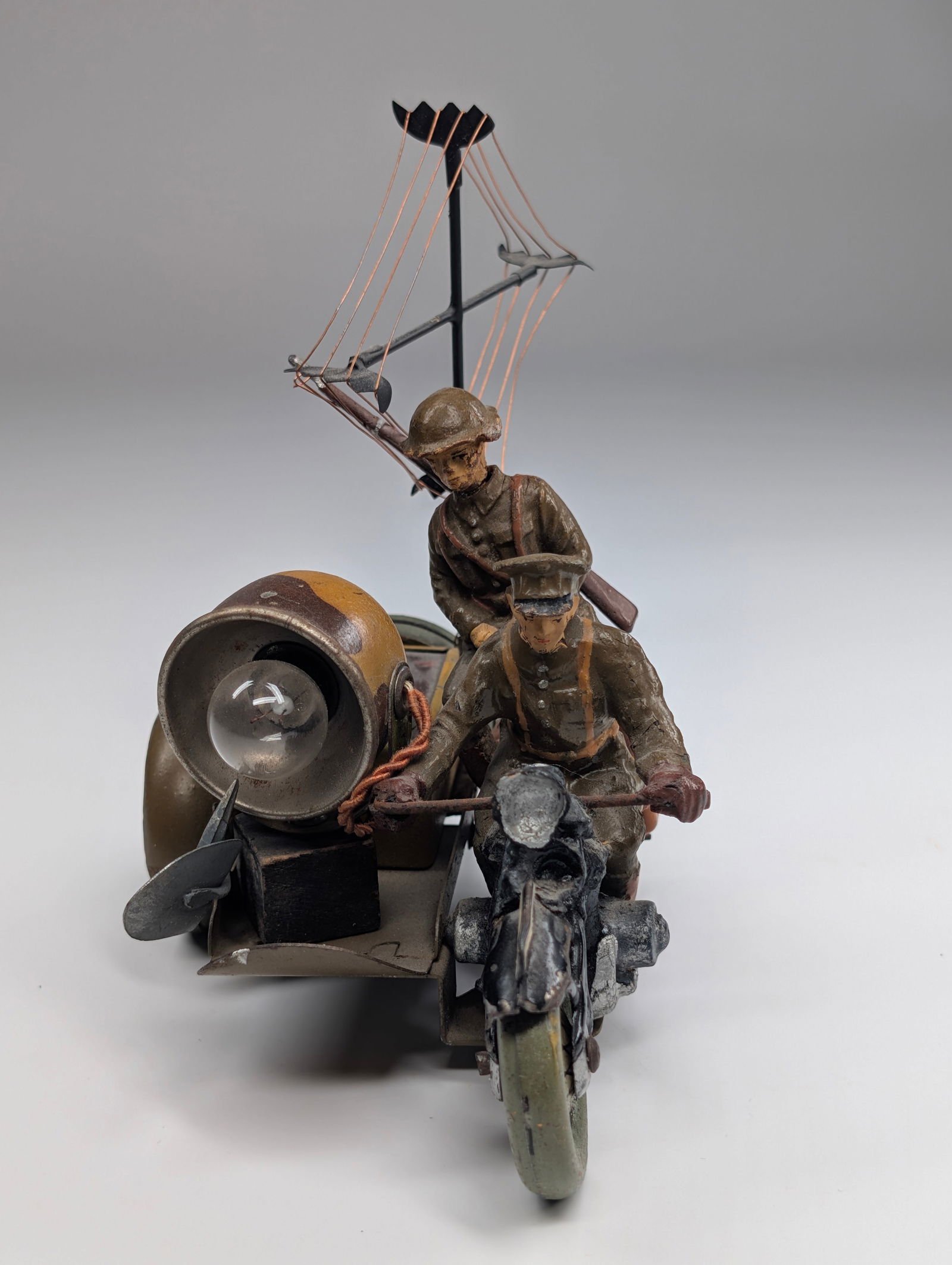 HAUSSER ELASTOLIN RADIO OPERATOR MOTORCYCLE W/ MORSE CODE - 2