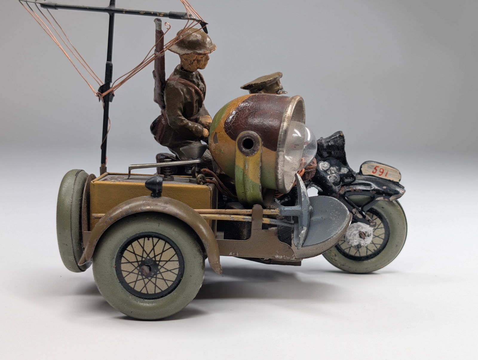 HAUSSER ELASTOLIN RADIO OPERATOR MOTORCYCLE W/ MORSE CODE - 5