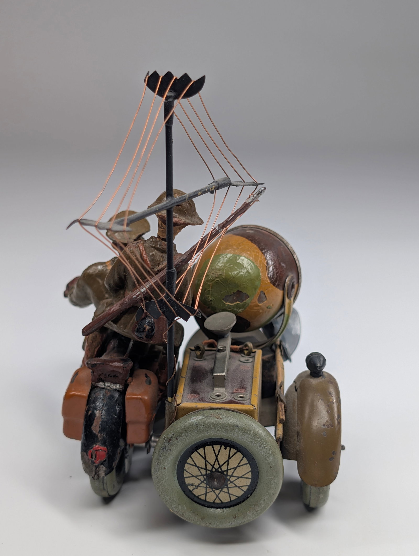 HAUSSER ELASTOLIN RADIO OPERATOR MOTORCYCLE W/ MORSE CODE - 6