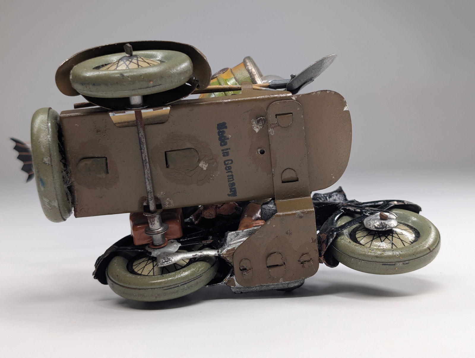 HAUSSER ELASTOLIN RADIO OPERATOR MOTORCYCLE W/ MORSE CODE - 7