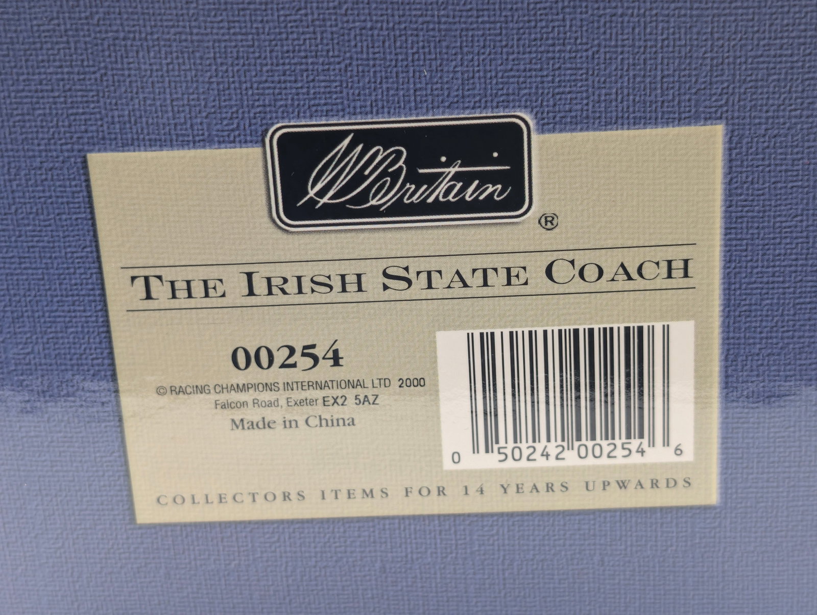 BRITAIN 00254 THE IRISH STATE COACH W/ BOX: SET REMAINS IN EXCELLENT UNUSED CONDITION WITH BOX.