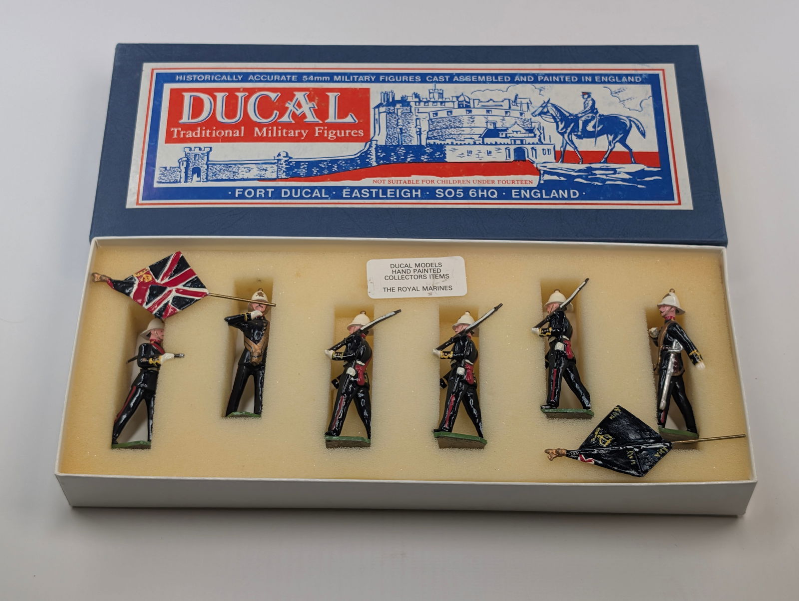 DUCAL THE ROYAL MARINES COLOUR PARTY MARCHING: SET REMAINS IN GOOD CONDITION WITH BOX.
