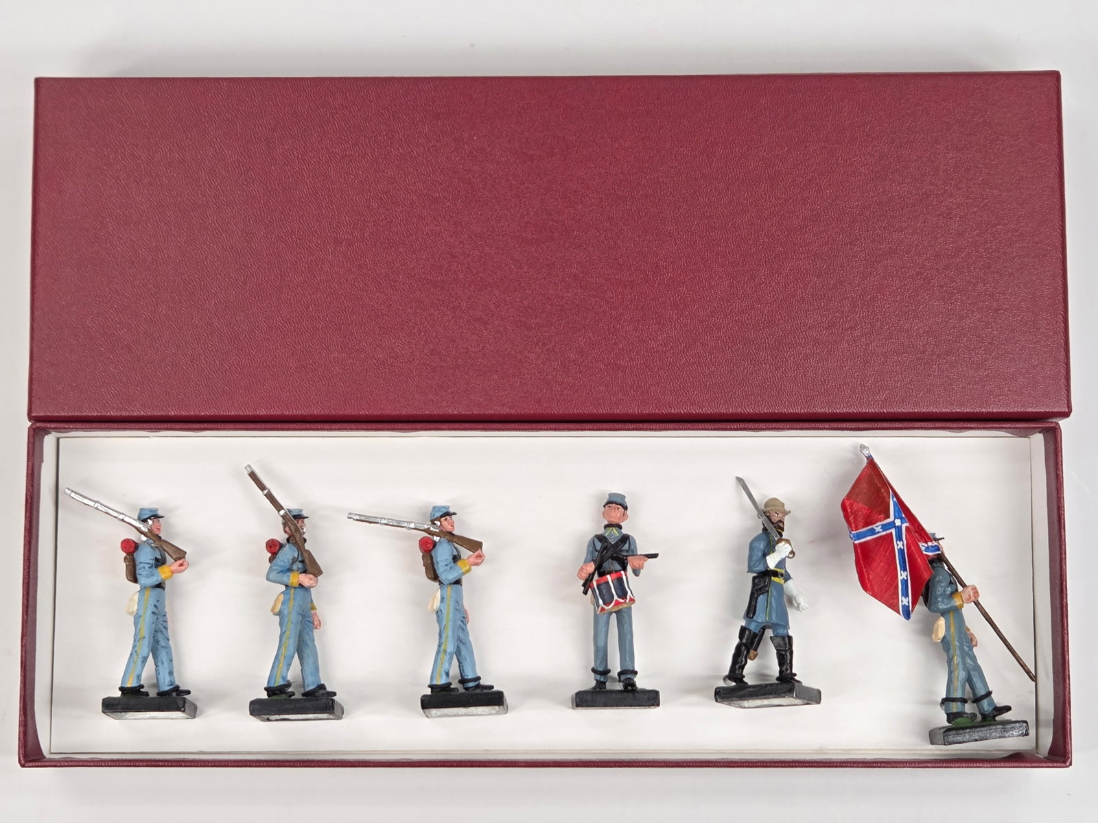 SET OF 6 ALYMER HAND PAINTED SOLDIERS: ALL REMAIN IN GOOD CONDITION, SHOWING SOME TYPICAL WEAR.
