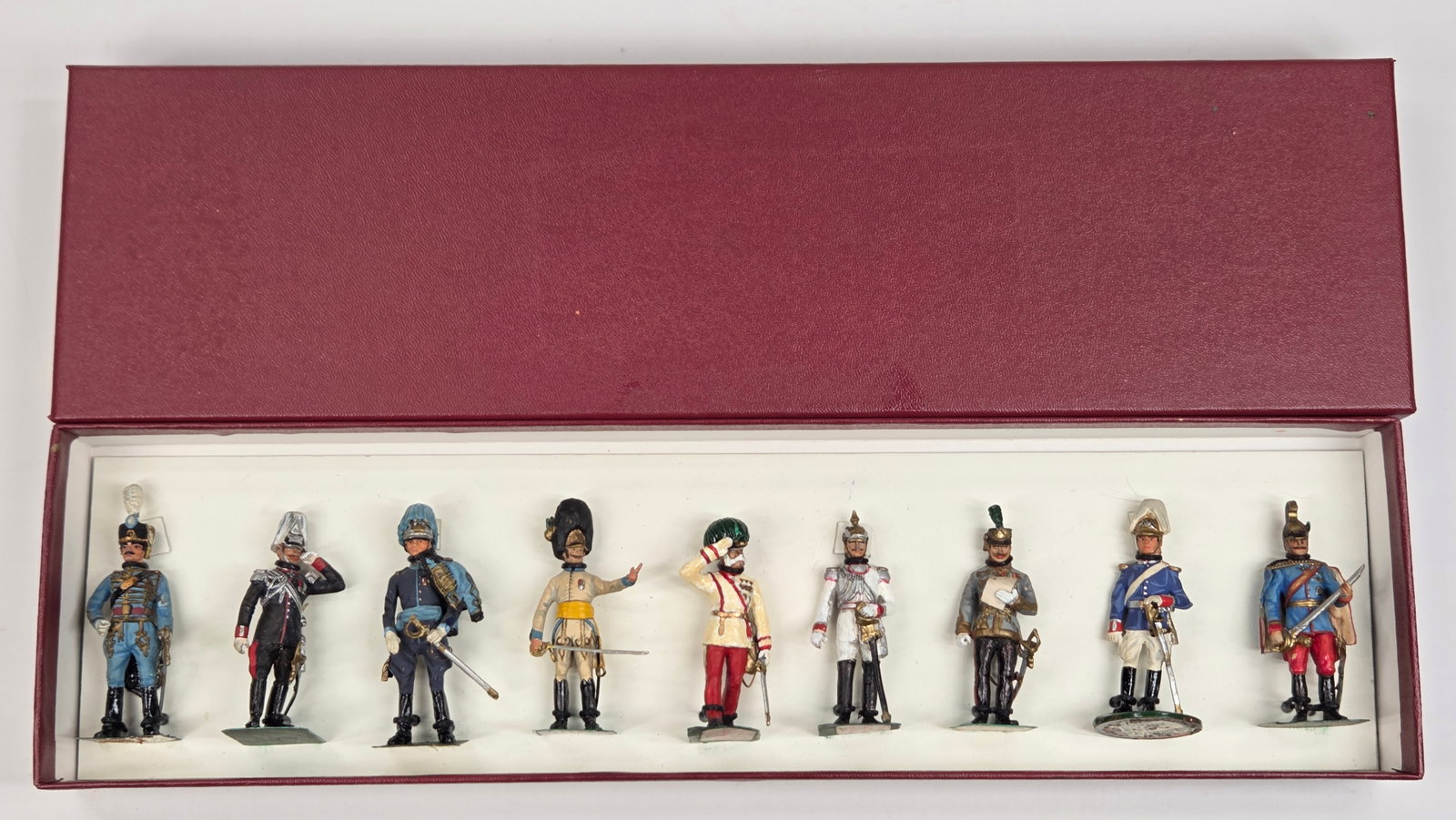 9) ALYMER HAND PAINTED GERMAN OFFICERS: ALL REMAIN IN GOOD CONDITION, SHOWING SOME TYPICAL WEAR.
