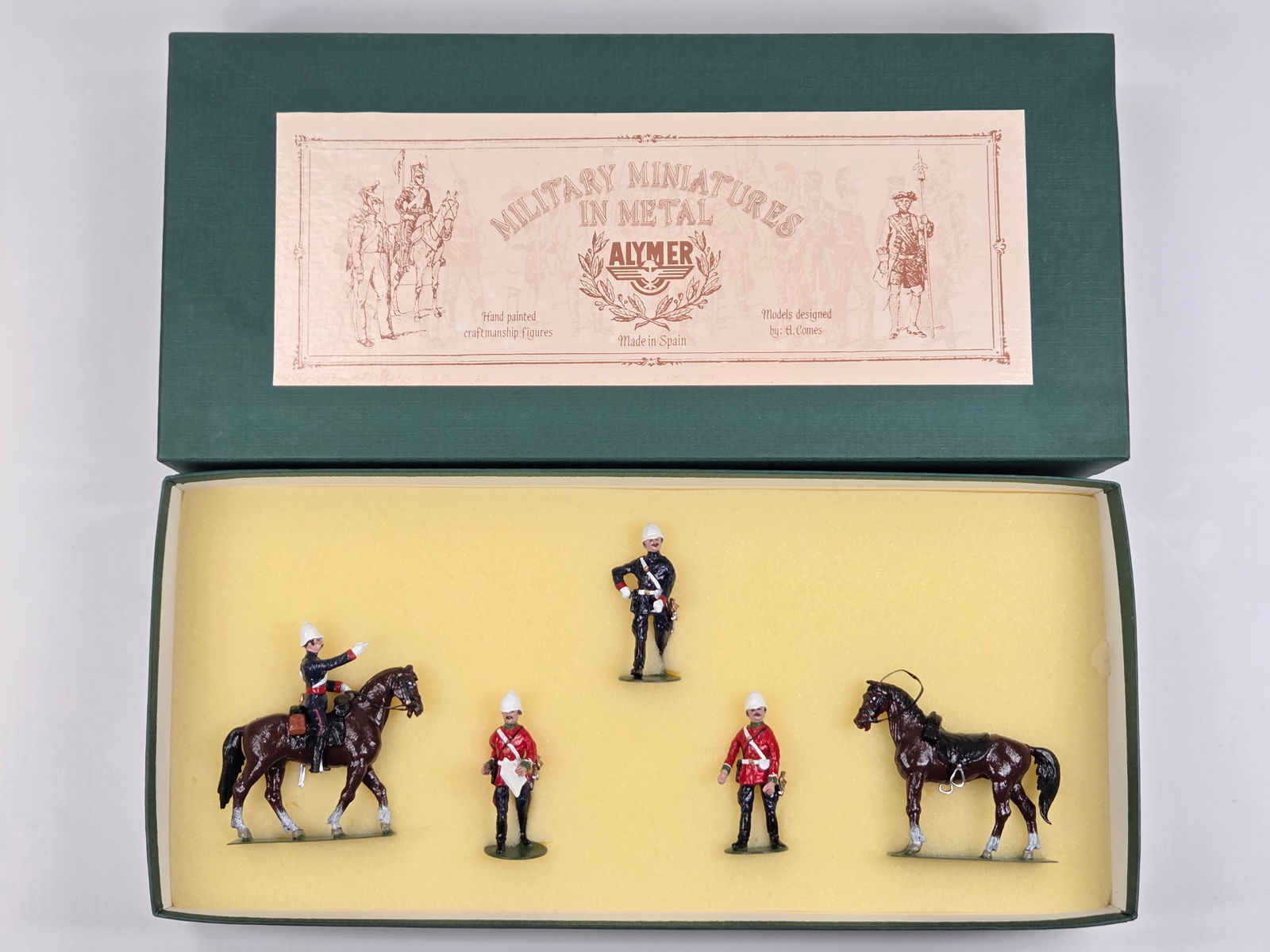 ALYMER MILITARY MINIATURES STAFF OFFICERS IN FIELD: SET REMAINS IN VERY GOOD CONDITION WITH BOX.