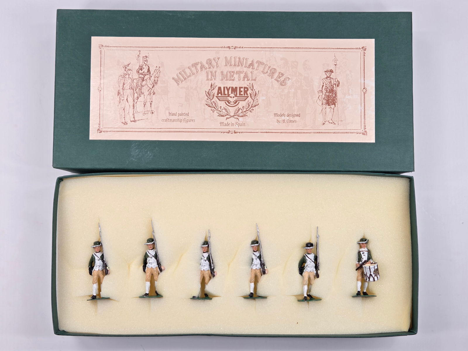 ALYMER MILITARY MINIATURES AMERICAN REVOLUTION: SET REMAINS IN VERY GOOD CONDITION WITH BOX.