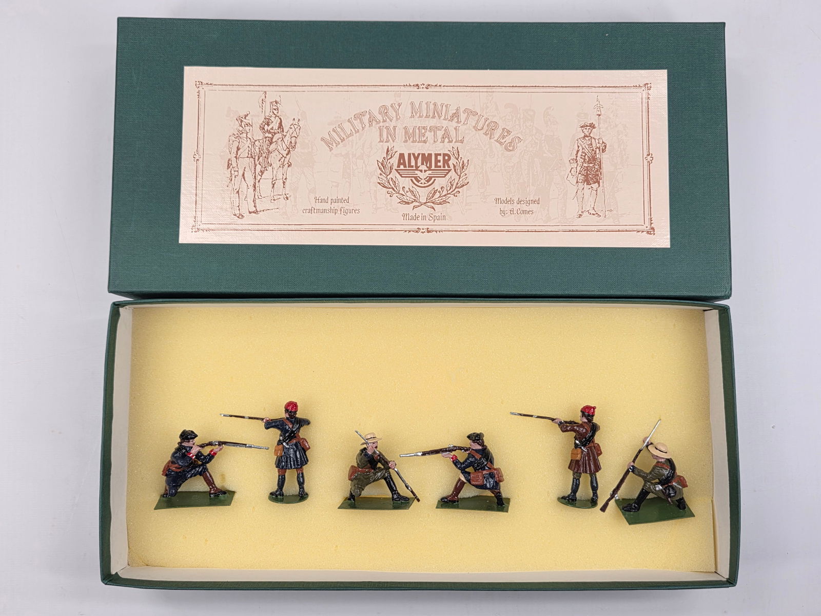 ALYMER MILITARY MINIATURES AMERICAN REVOLUTION: SET REMAINS IN VERY GOOD CONDITION WITH BOX.