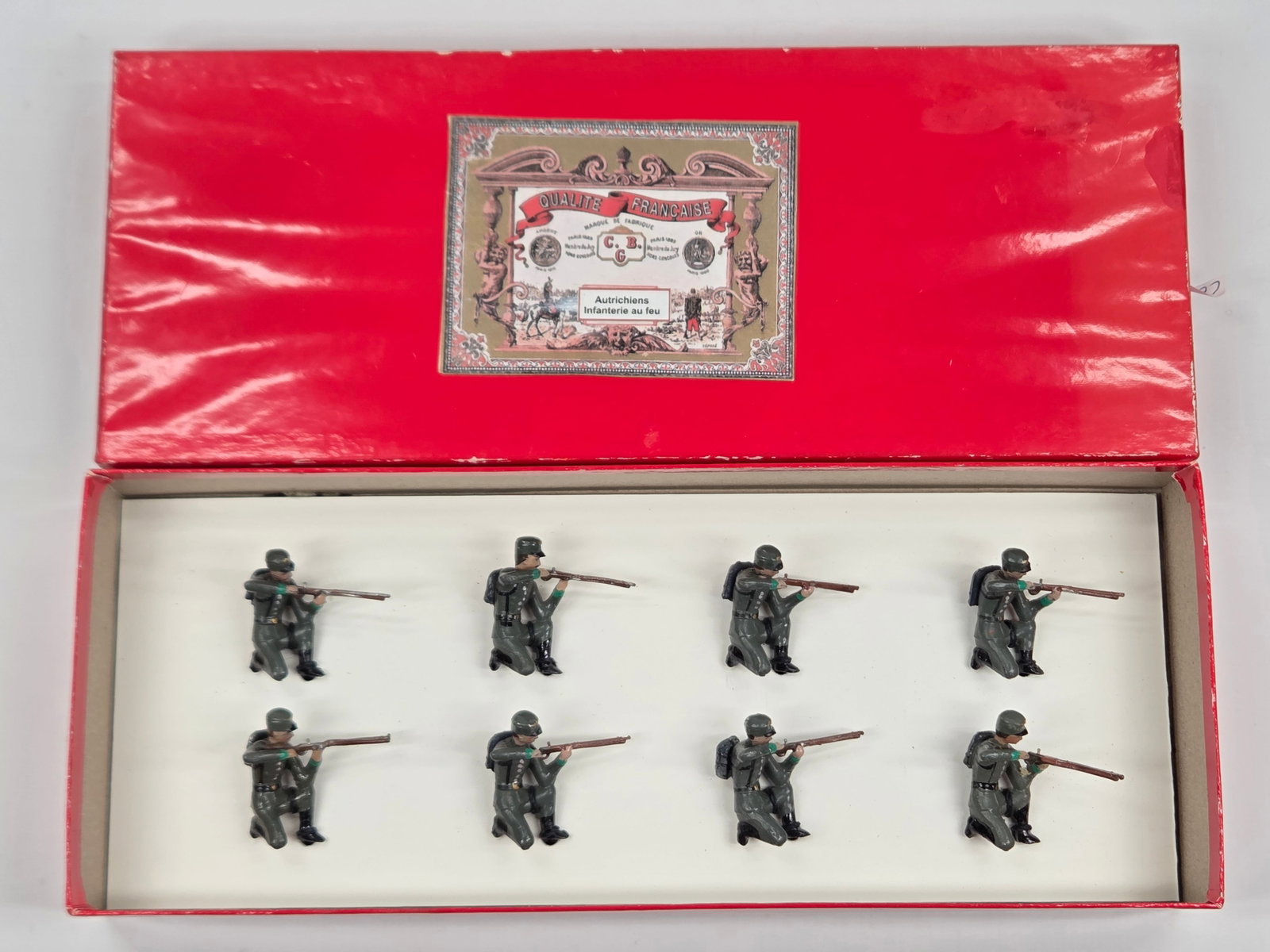 C.B.G. HAND PAINTED AUSTRIAN INFANTRY SOLDIERS: SET REMAINS IN VERY GOOD CONDITION WITH BOX.