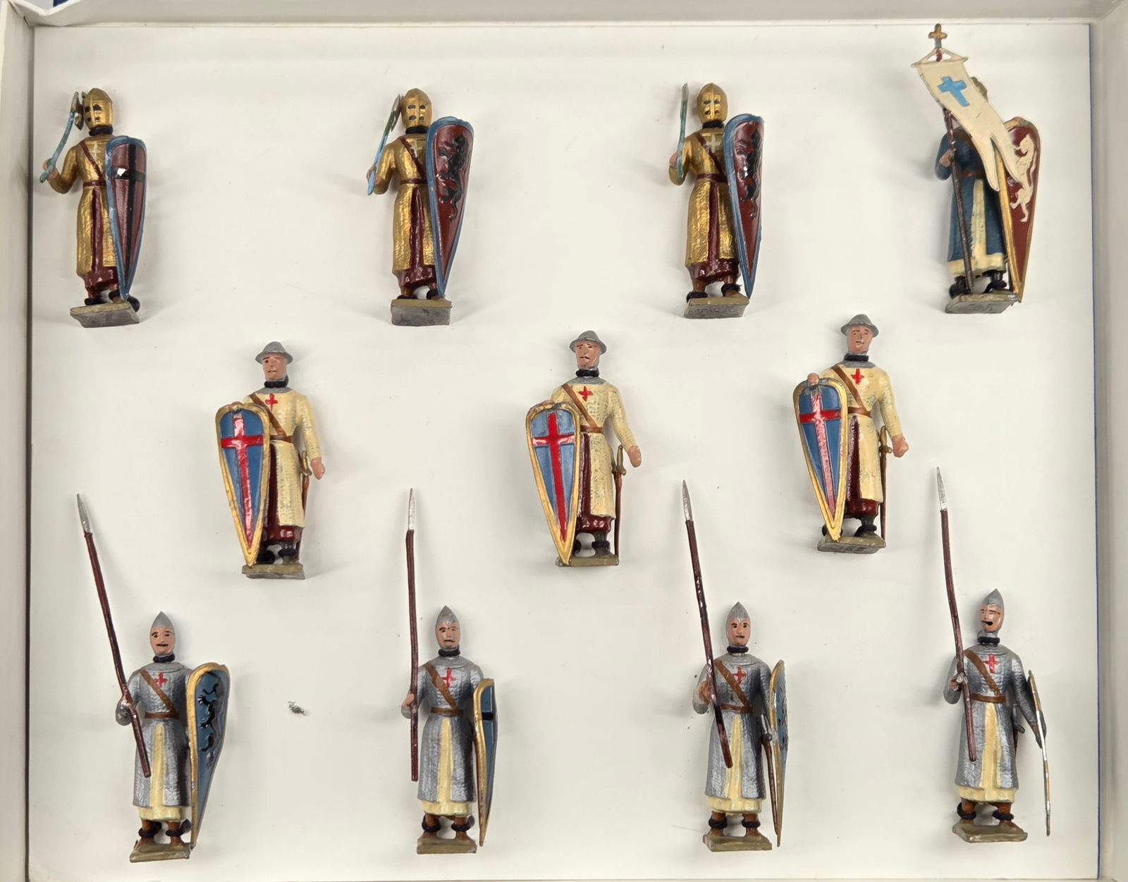 SET OF 11 C.B.G. HAND PAINTED SOLDIERS: ALL REMAIN IN VERY GOOD CONDITION.