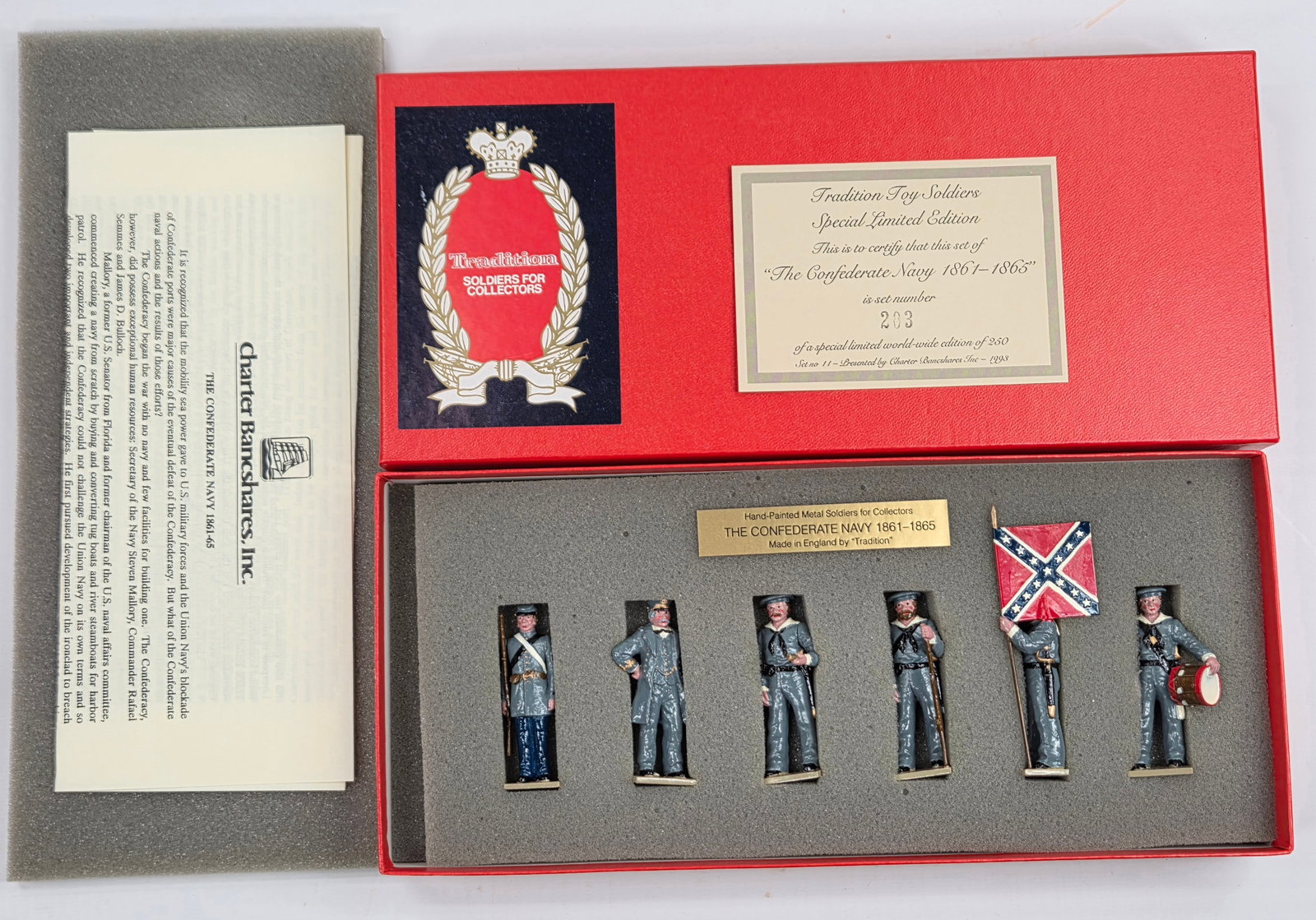 TRADITIONS SET NO. XI THE CONFEDERATE NAVY SET: SET REMAINS IN VERY GOOD CONDITION WITH BOX.