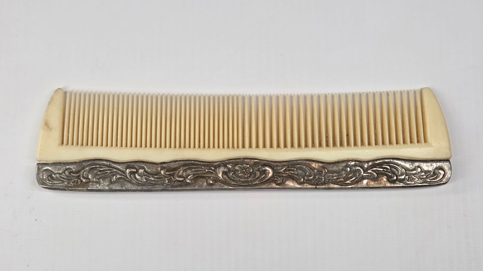ANTIQUE STERLING SILVER COMB - 2