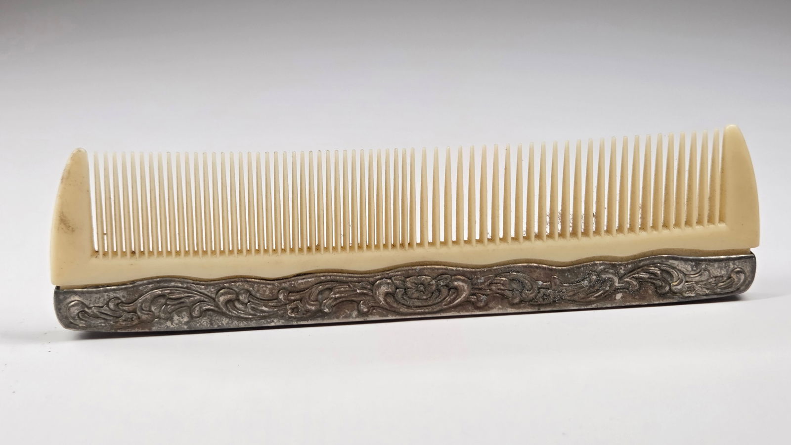 ANTIQUE STERLING SILVER COMB - 3