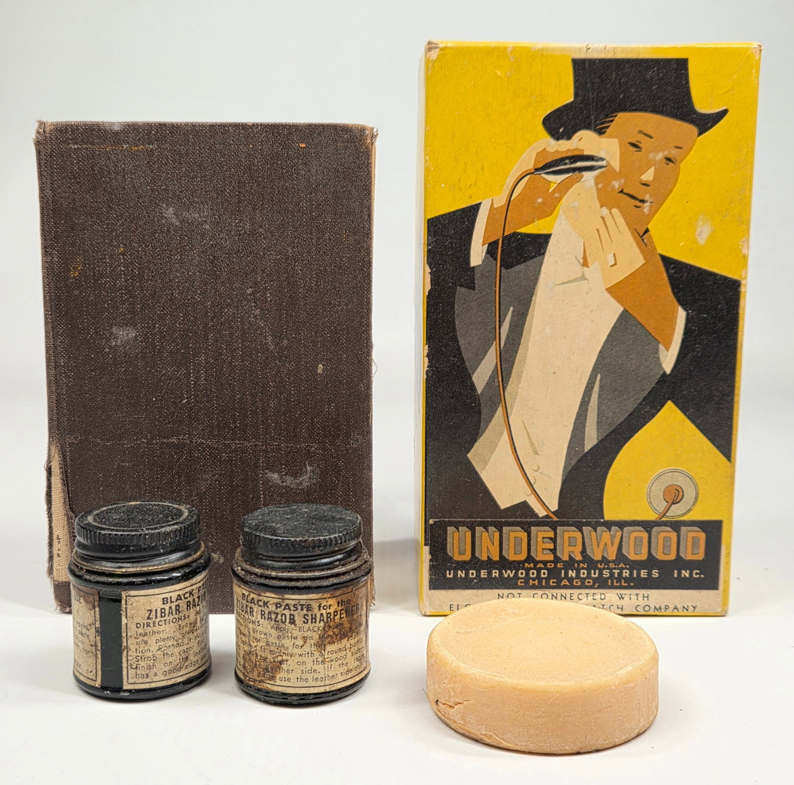 VARIOUS ANTIQUE BARBER SHOP SUPPLIES (1 of 6)