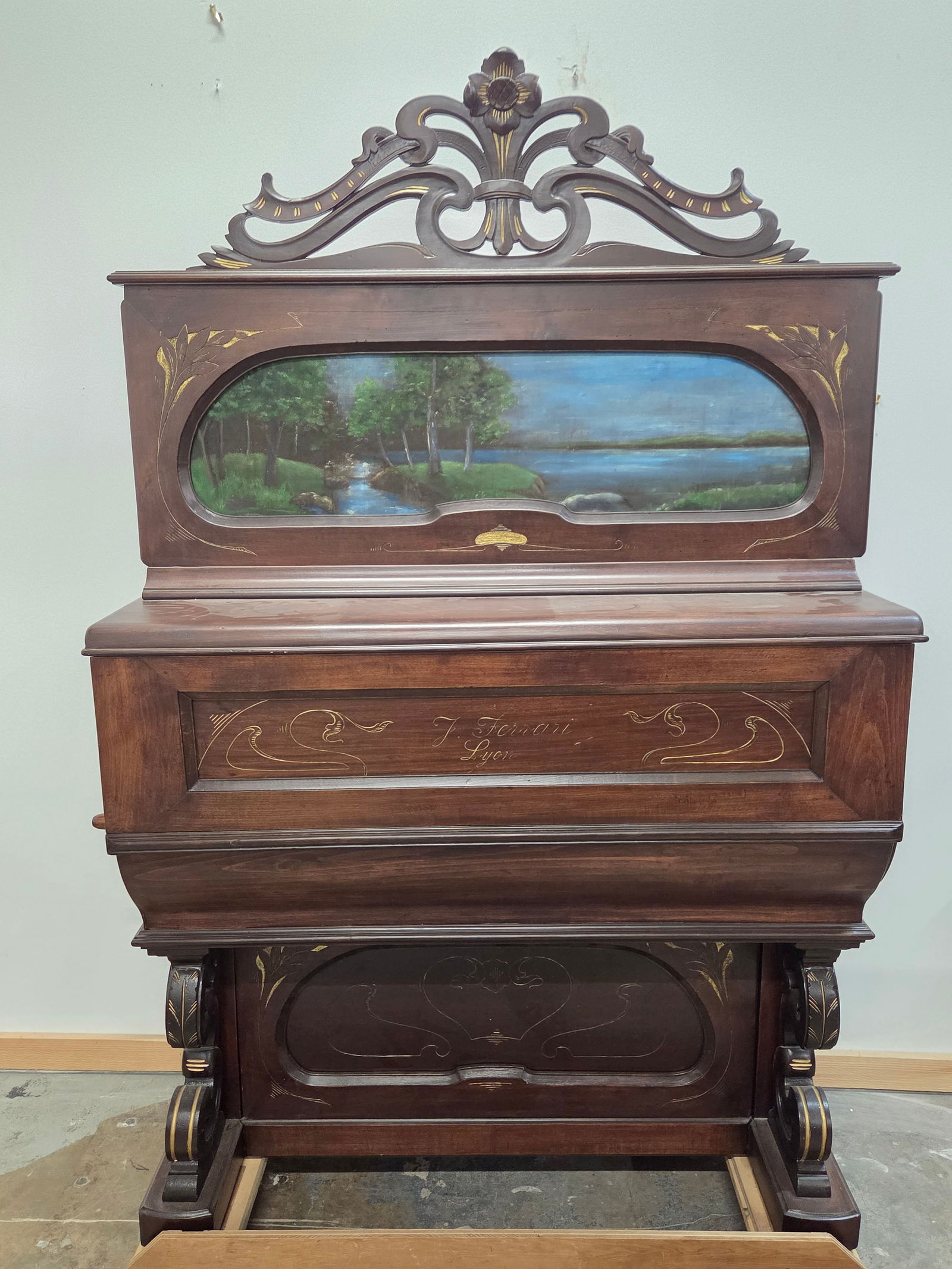 MARJED J. FERRARI BARREL PIANO FRANCE: REMAINS IN VERY GOOD RESTORED CONDITION. AN ALBUM INCLUDED SHOWING RESTORATION PROJECT. **PLEASE NOTE** THIS ITEM IS NOT AVAILABLE FOR SHIPPING. PICKUP ONLY PLEASE.